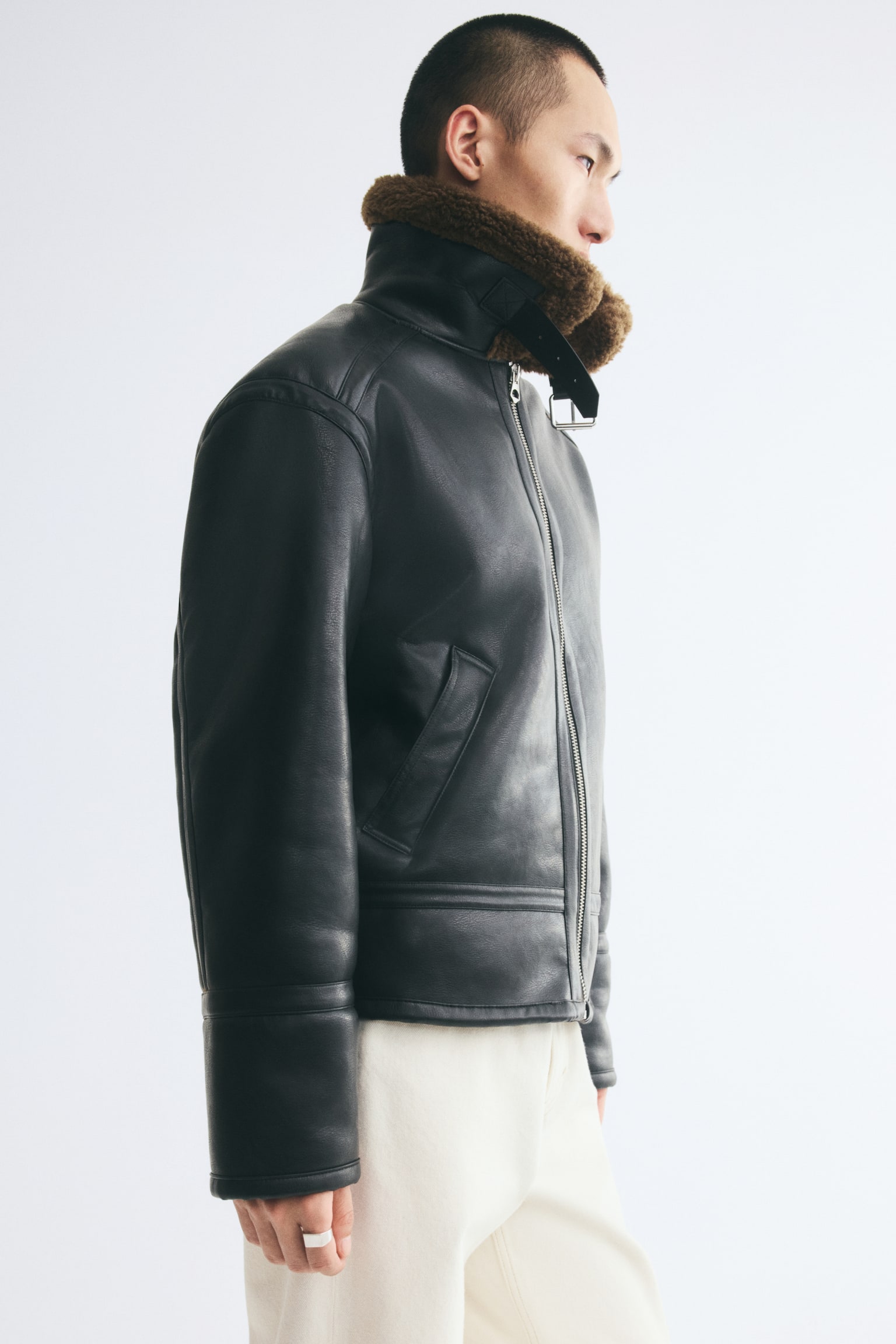 Мужская куртка H&M Aviator, цвет: Чёрный — фото 7