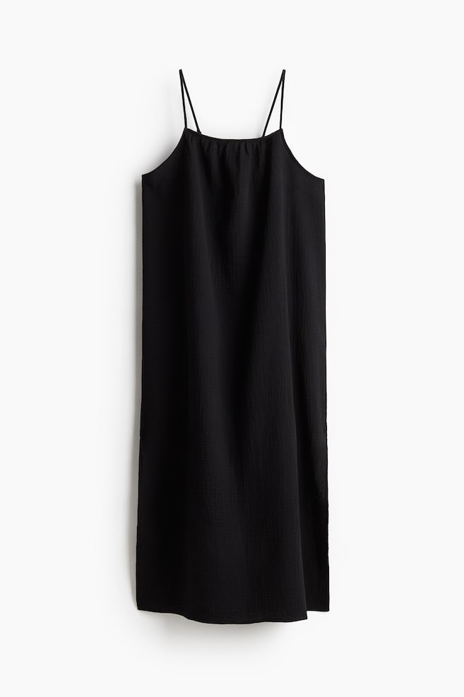 Muslin beach dress - Black/Blue - 1