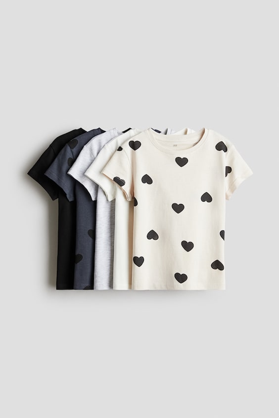 Детские футболки H&M 5-Pack Cotton T-Shirts