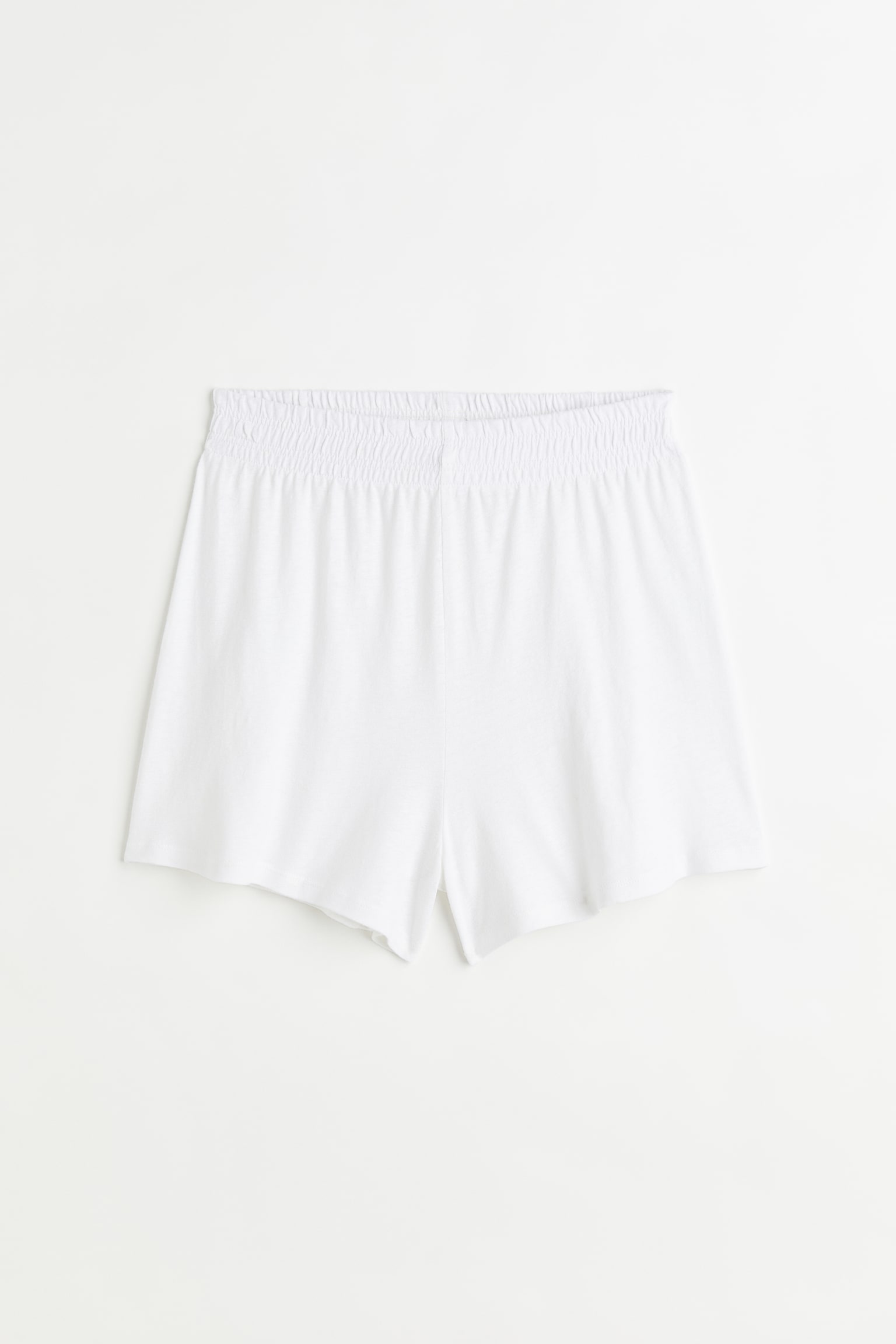 Linen-blend shorts - White/Light yellow/Beige - 1