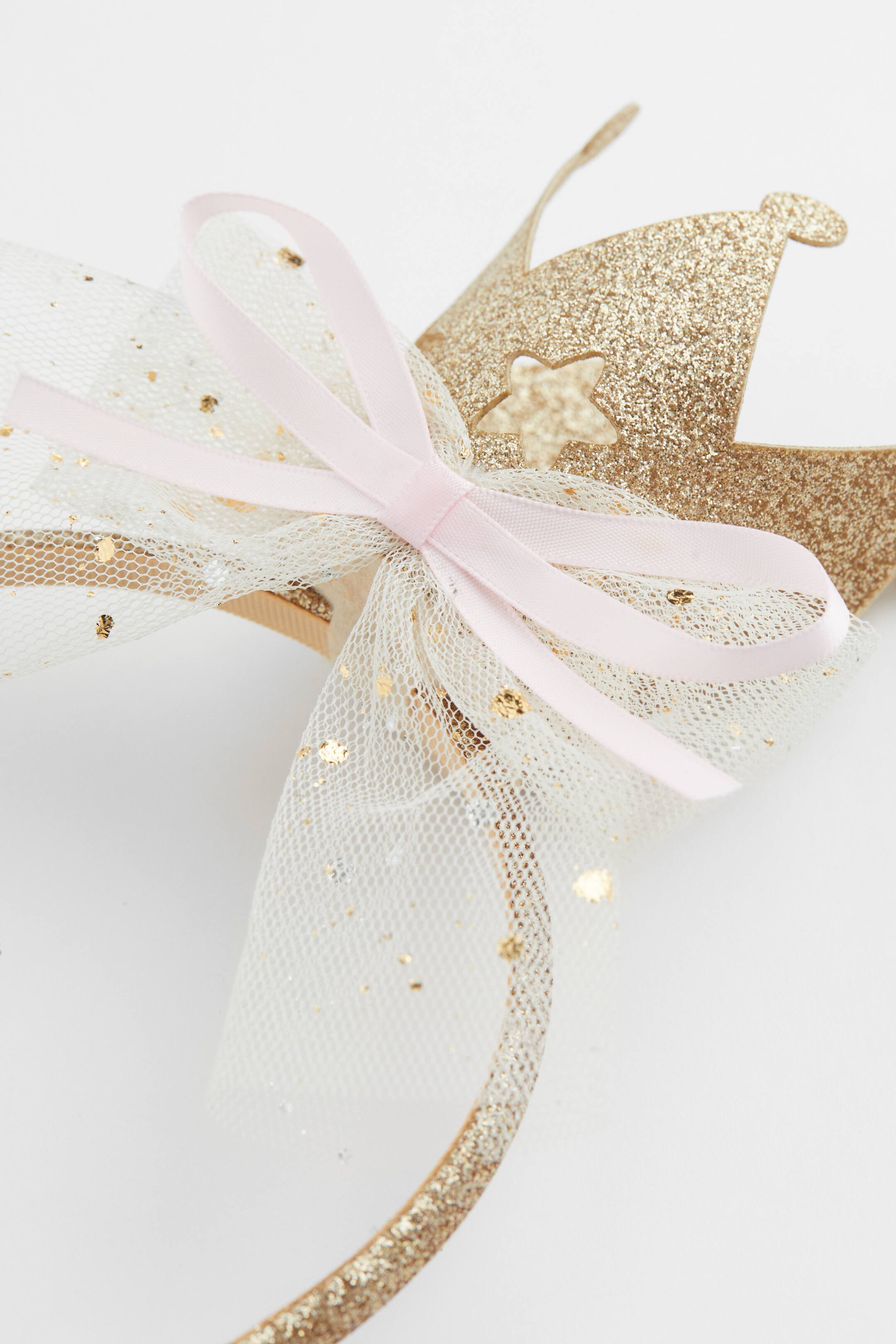 Cerchietto Corona Glitter Rosa Hot Per Ragazze - Petitebelle