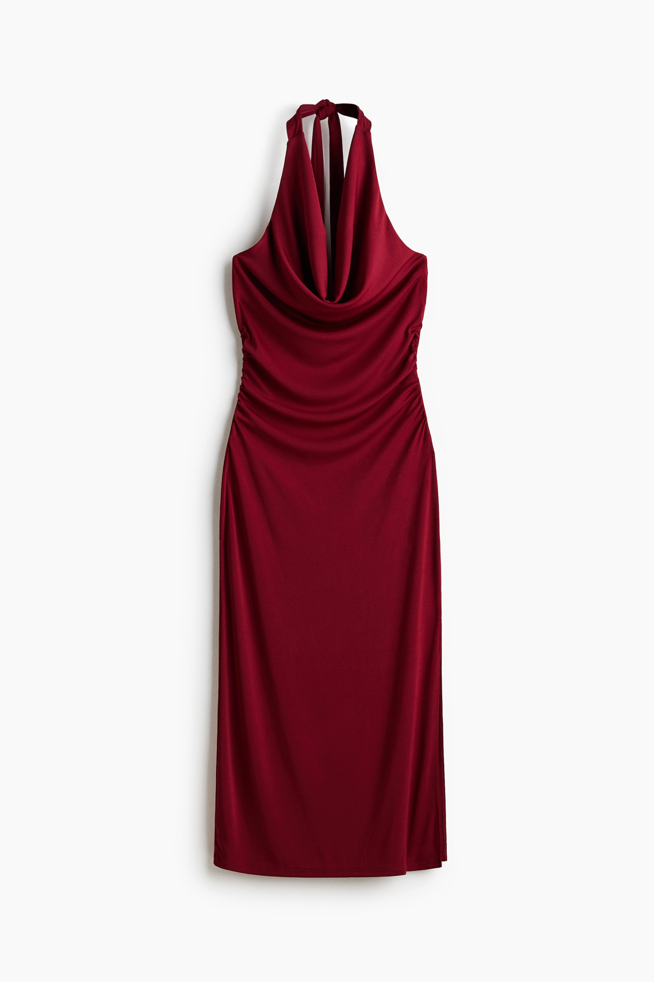Cowl-Neck Halterneck Dress