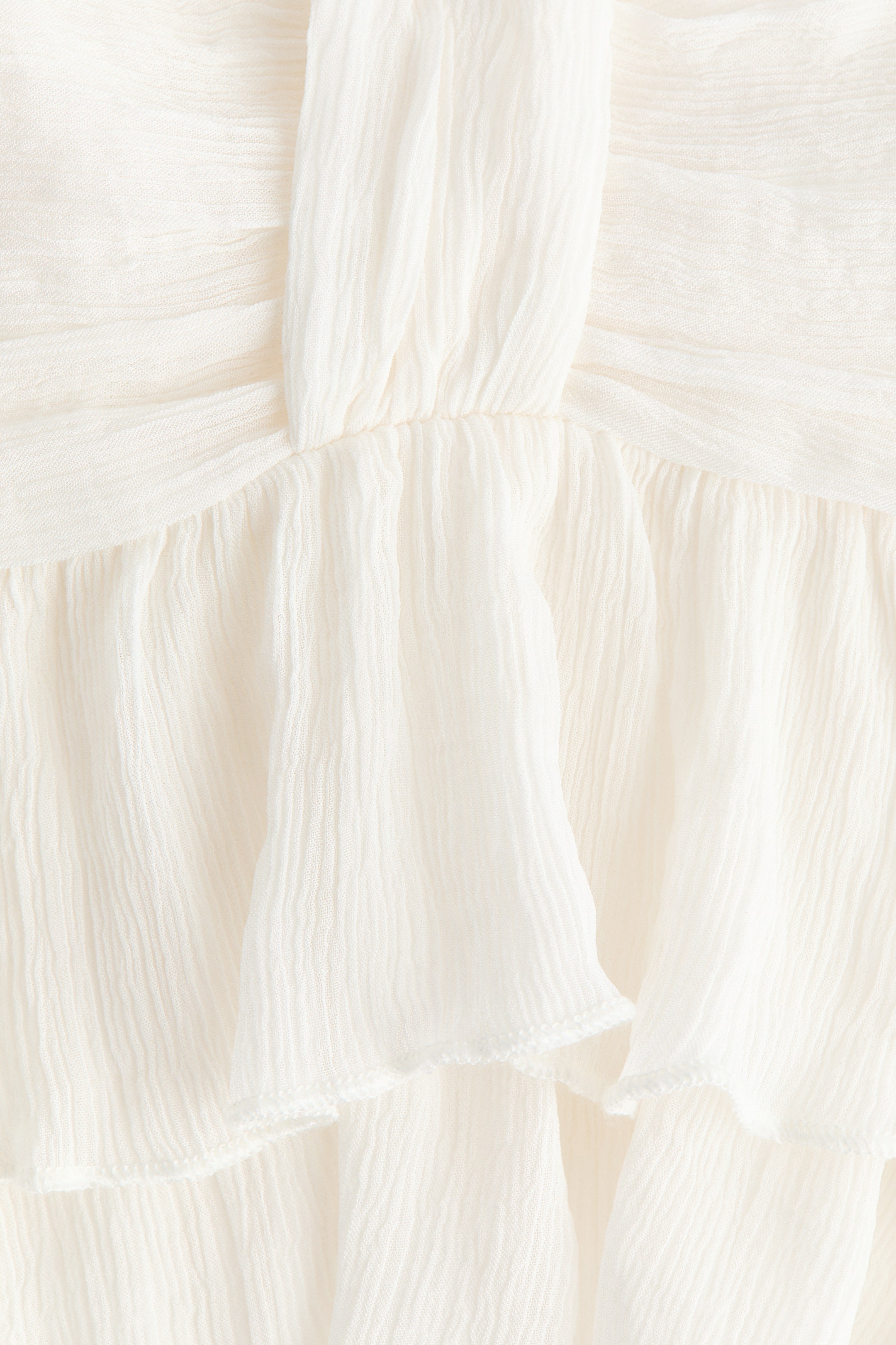Crinkled Ruffle-Trimmed Top