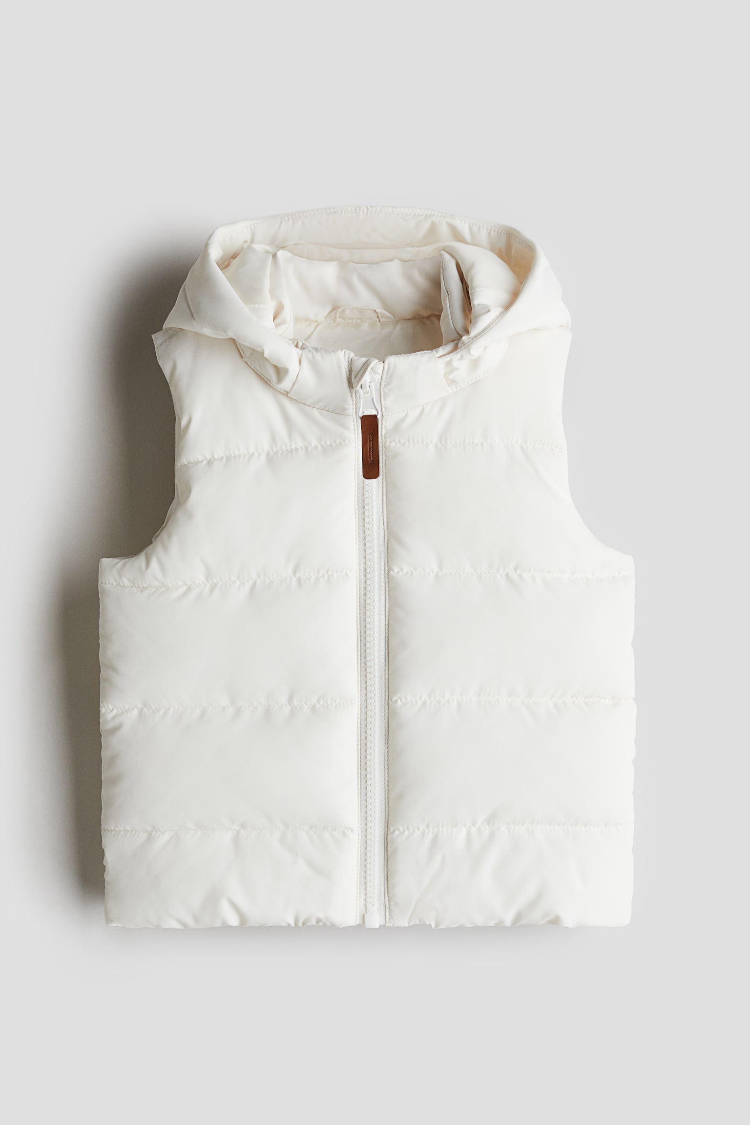 Hooded gilet - White/Brown - 2