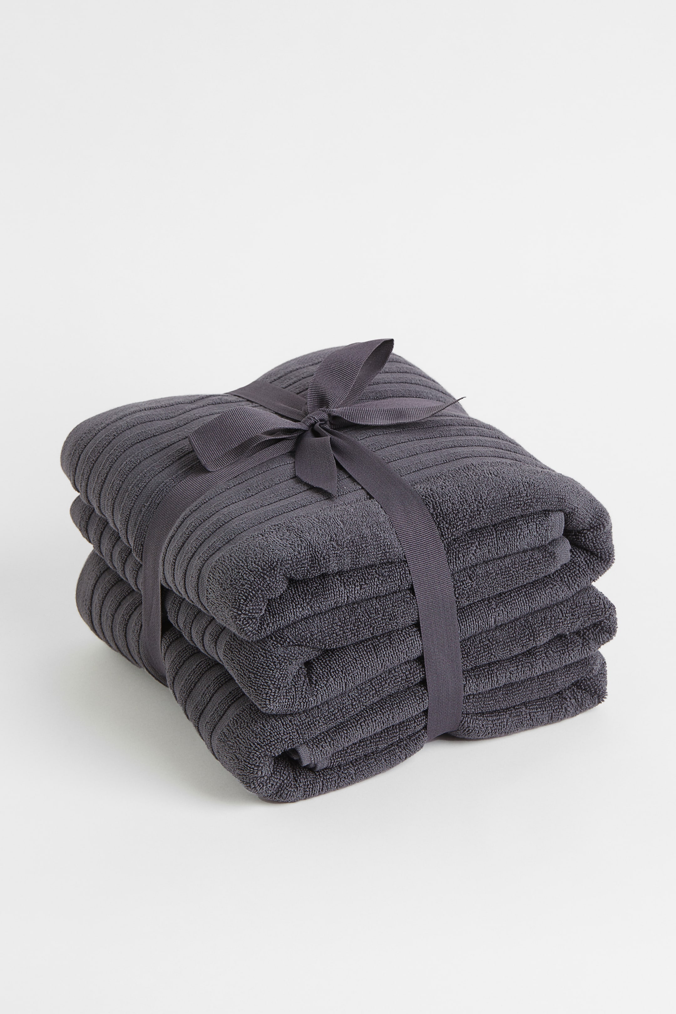 2-pack cotton bath sheets - Dark grey - Home All | H&M GB