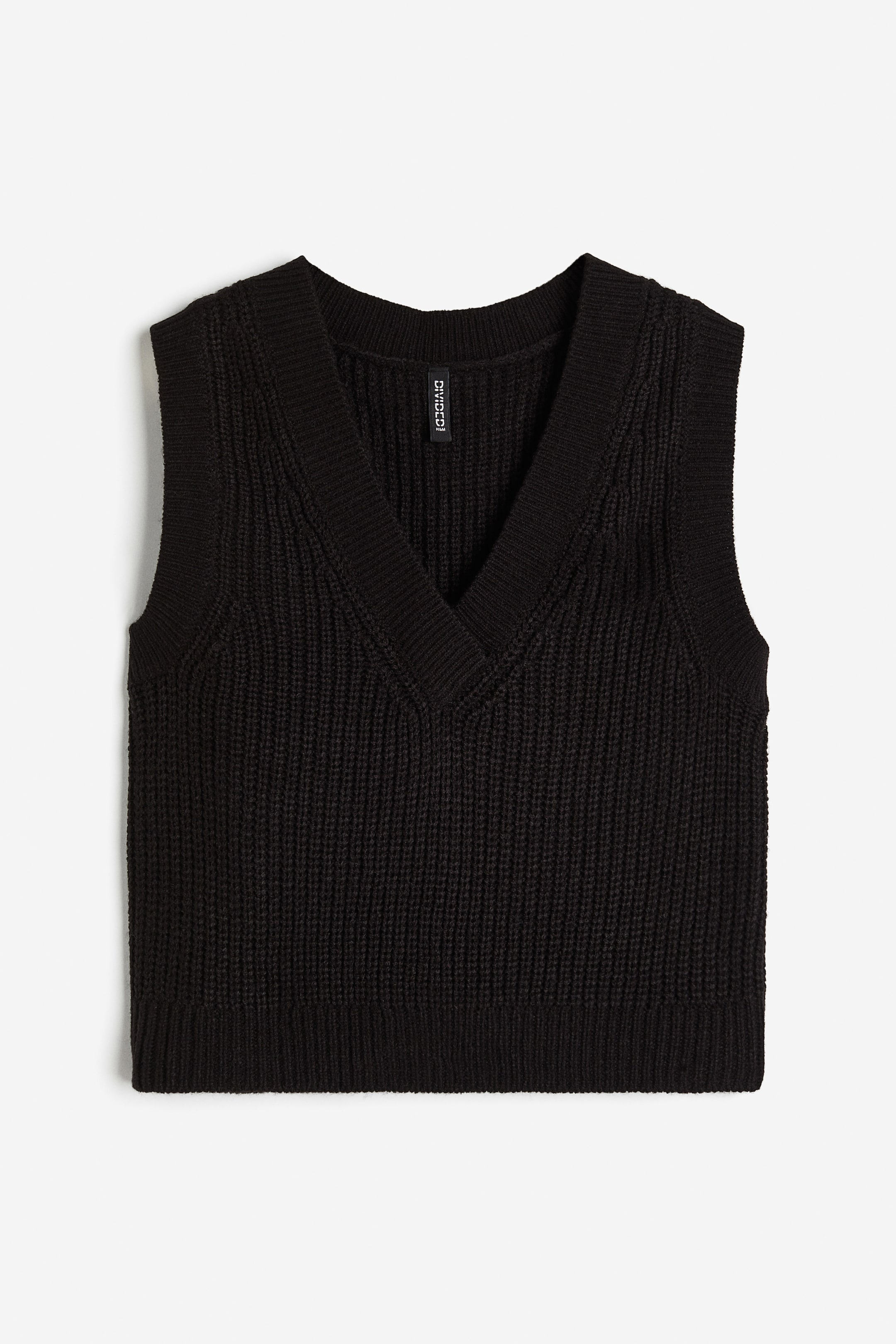 Rib-knit Sweater Vest - Black - Ladies | H&M US