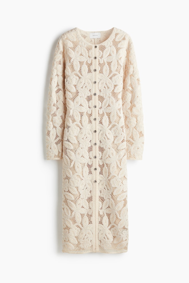 Long Lace Dress - Cream - 1