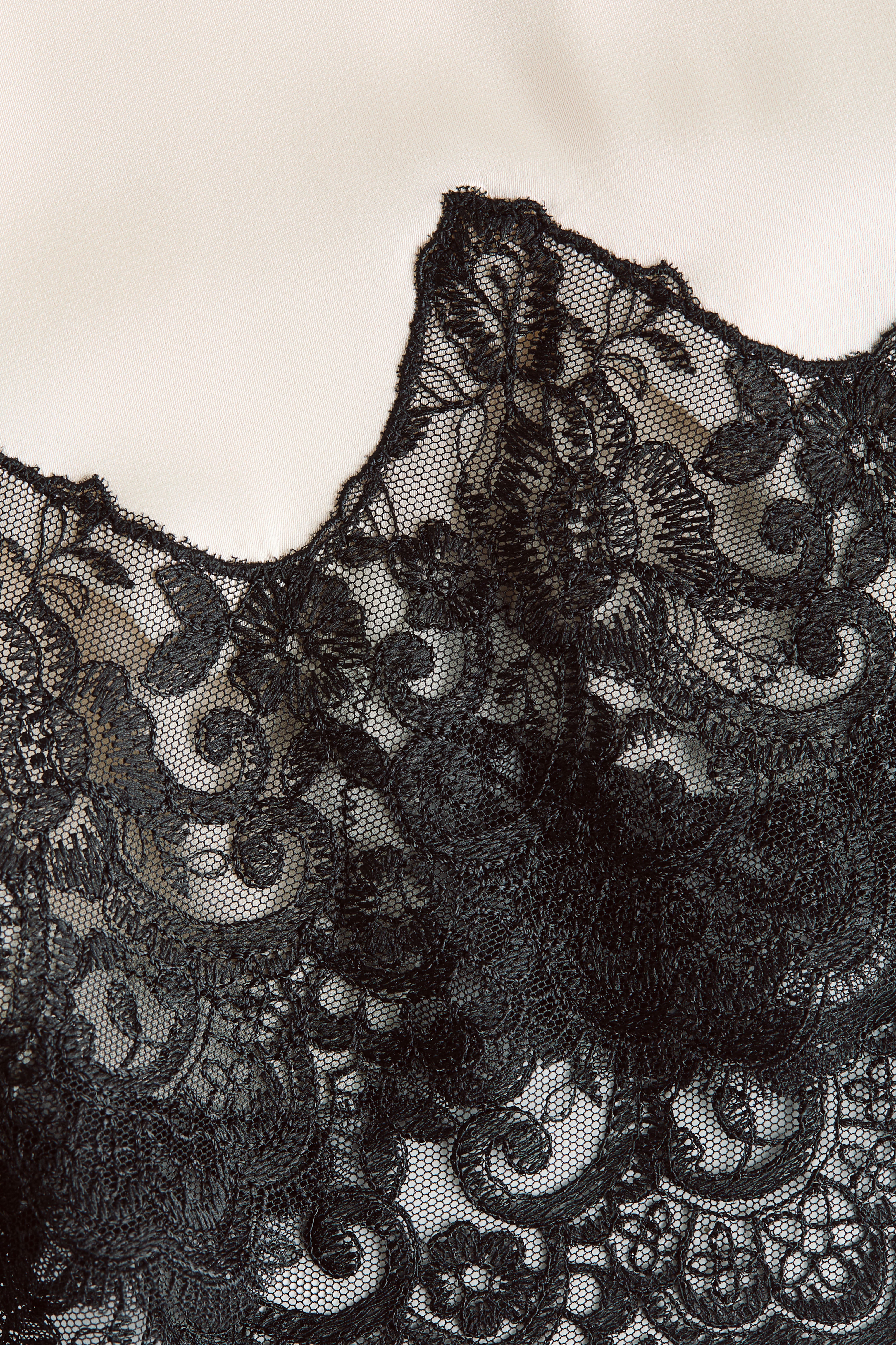 Lace-Trimmed Satin Pajama Pants