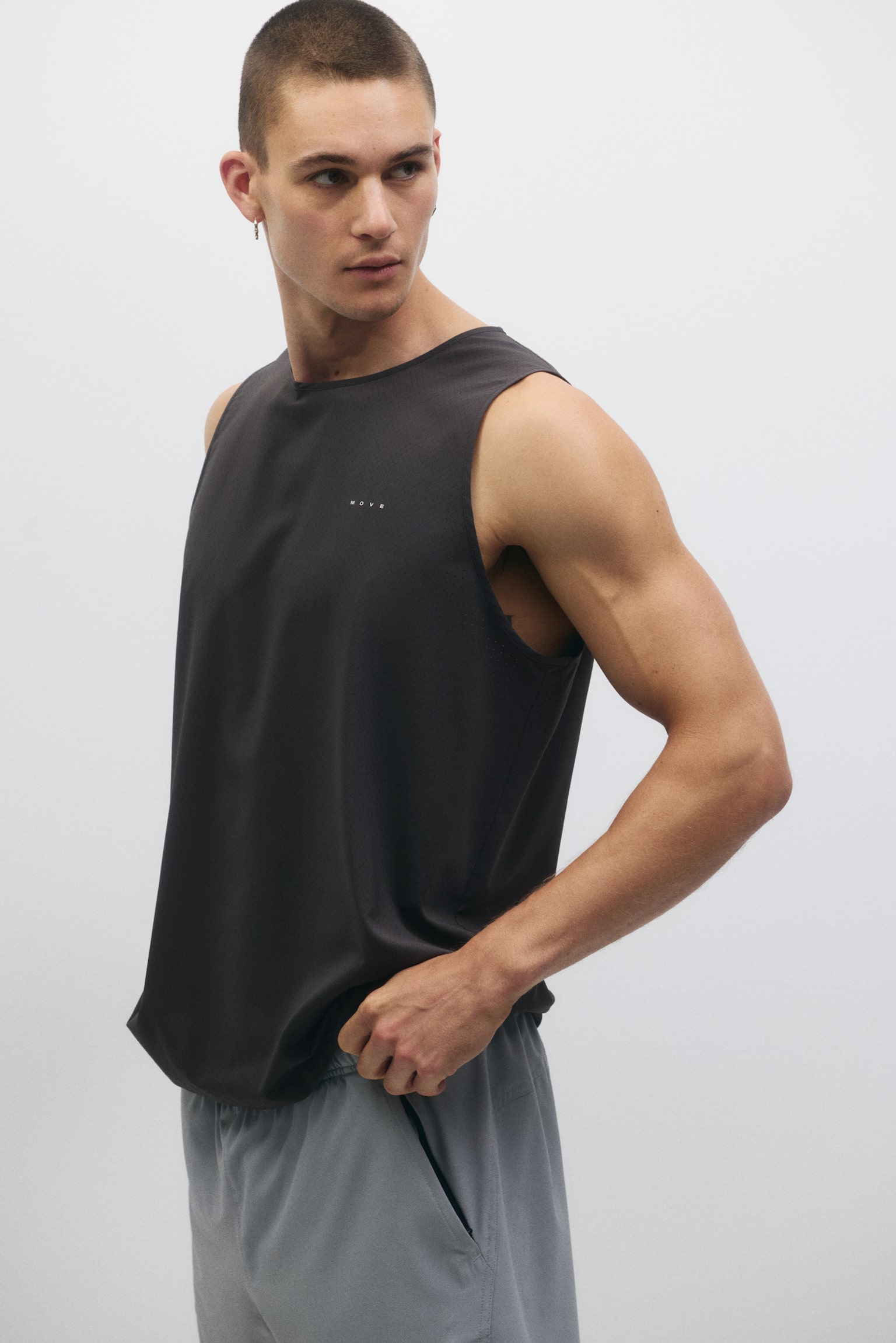 Спортивна майка Regular Fit DryMove™ - Темно-сірий/Коричневий - 1