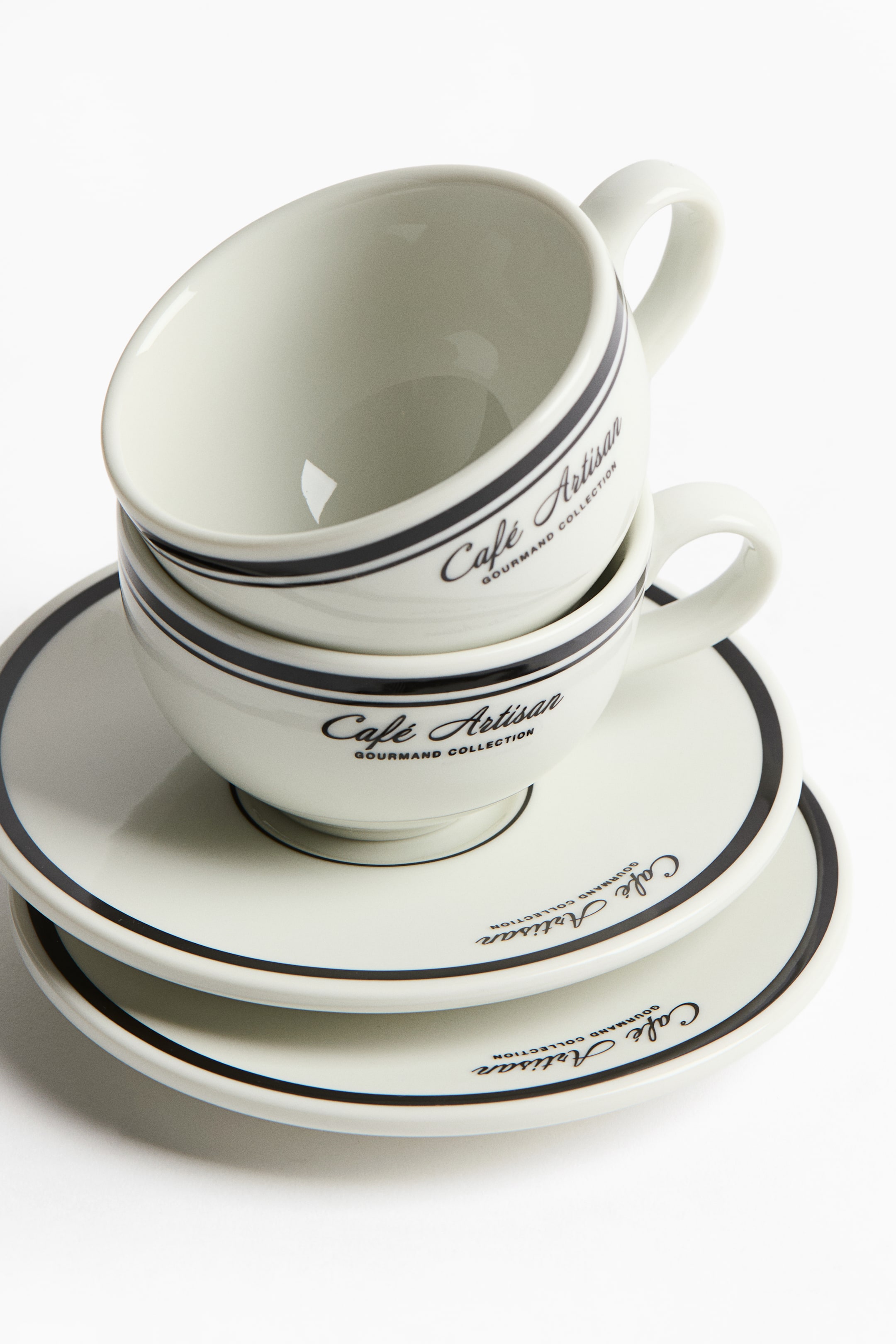 2-Pack Porcelain Cappuccino Cups with Saucers