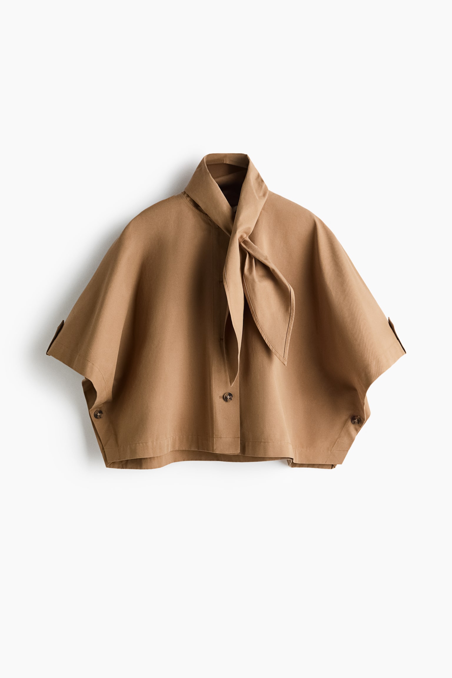 Женская накидка H&M Scarf-collar trench cape, цвет: Тёмный бежевый — фото 1