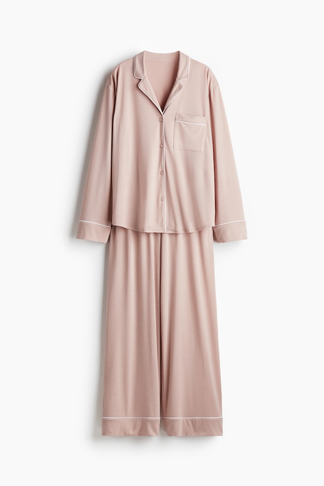 Viscose-blend pyjamas - Dusty pink/Burgundy/Light blue/Cream/Black/Black/Light pink/Grey-green/Navy blue/Navy blue/Light grey marl/Cream - 1