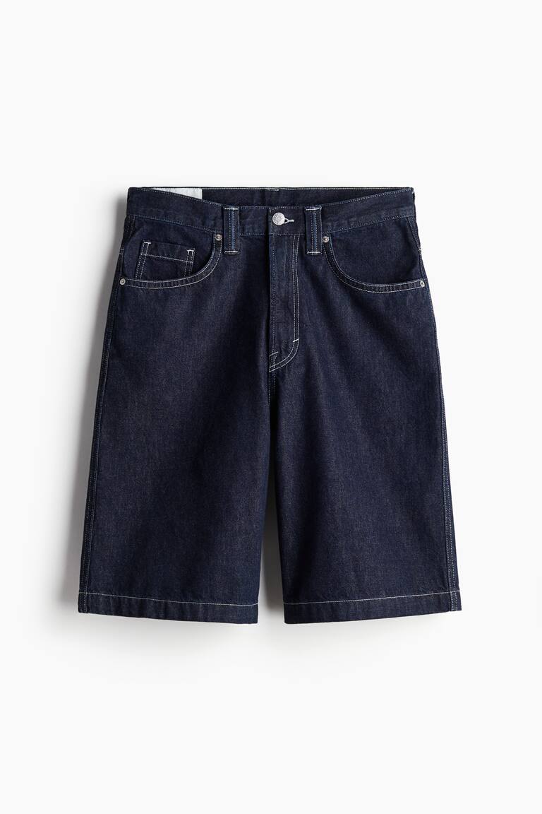 バギーデニムショートパンツ - ダークデニムブルー - Men | H&M JP