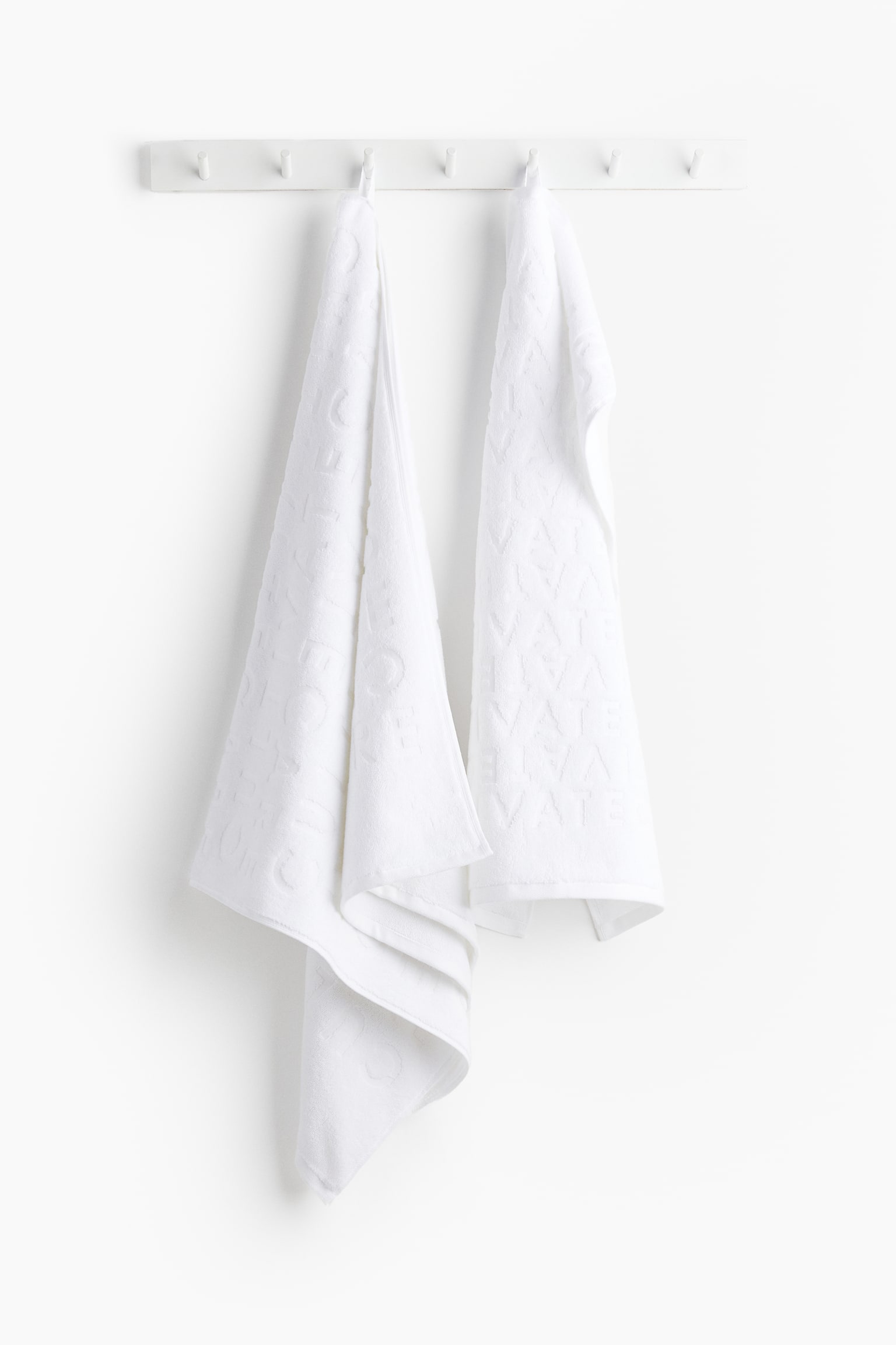 Cotton terry hand towel - White/Grey - 2