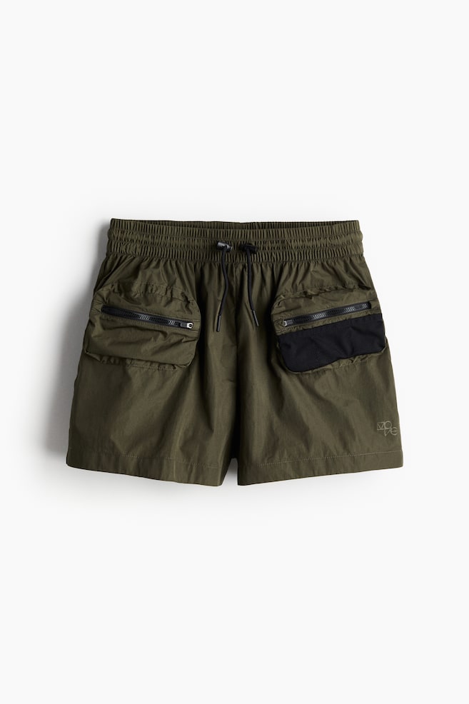 Water-repellent hiking shorts - Khaki green/Black - 1