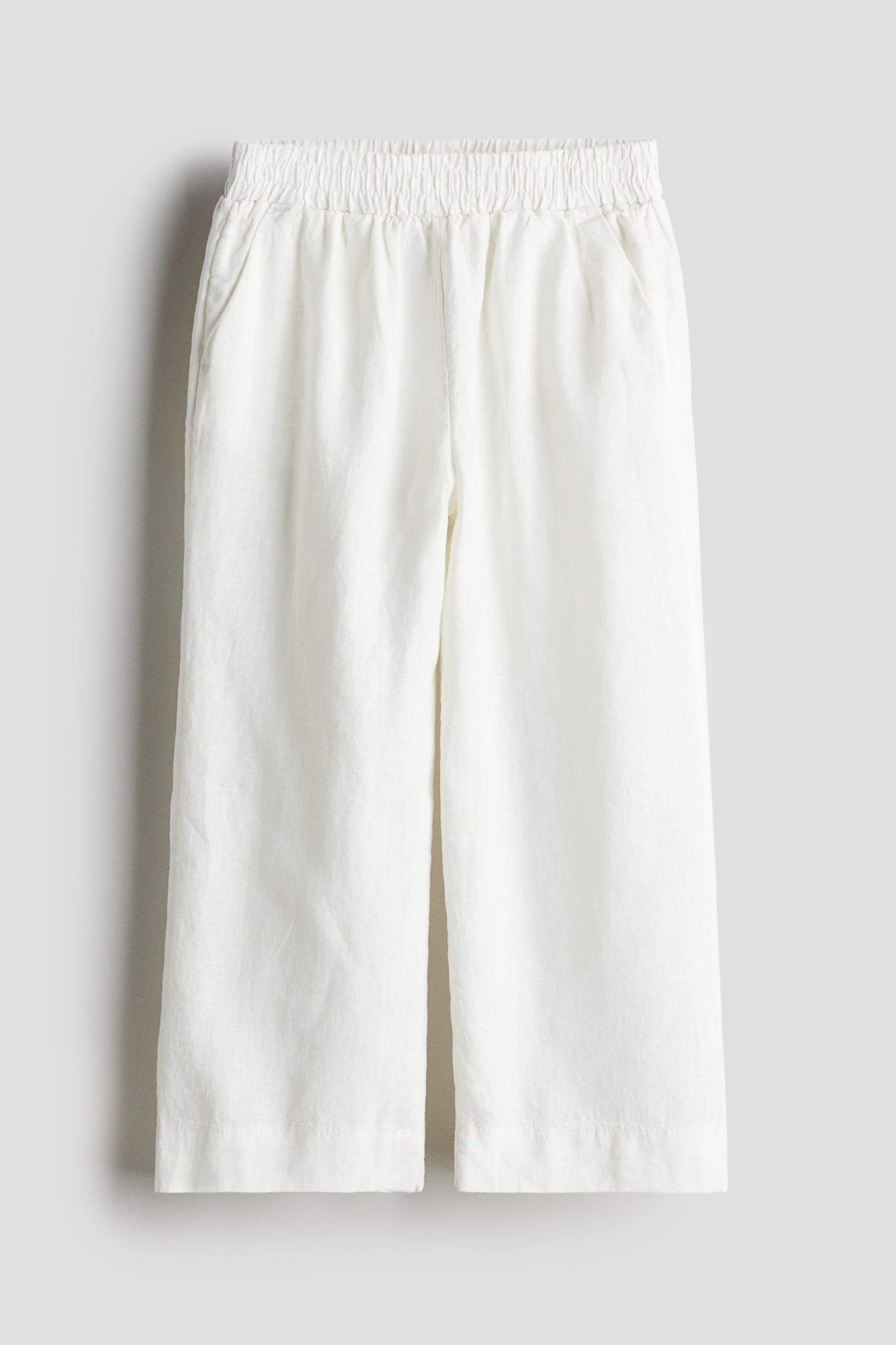 Linen Pants - White/Light beige - 1