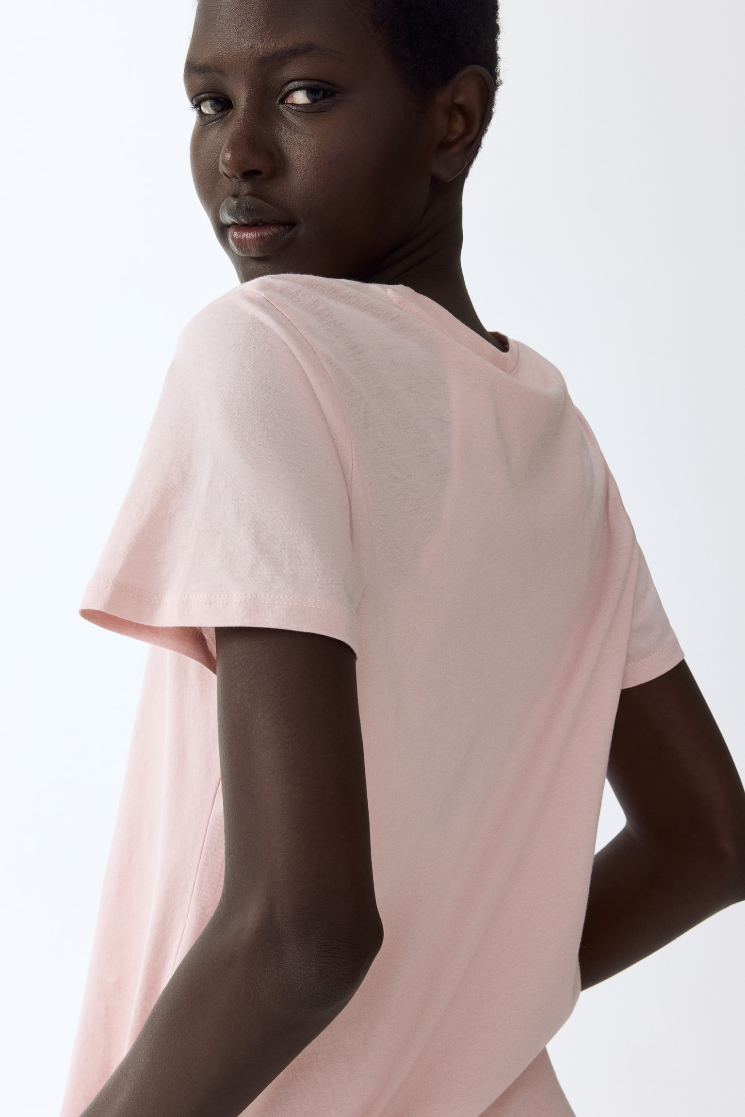 Cotton T-shirt - Light pink/Orange/Dark dusty pink/White/Navy blue striped/Light grey marl/Black/Light yellow/White/Blue/White - 4