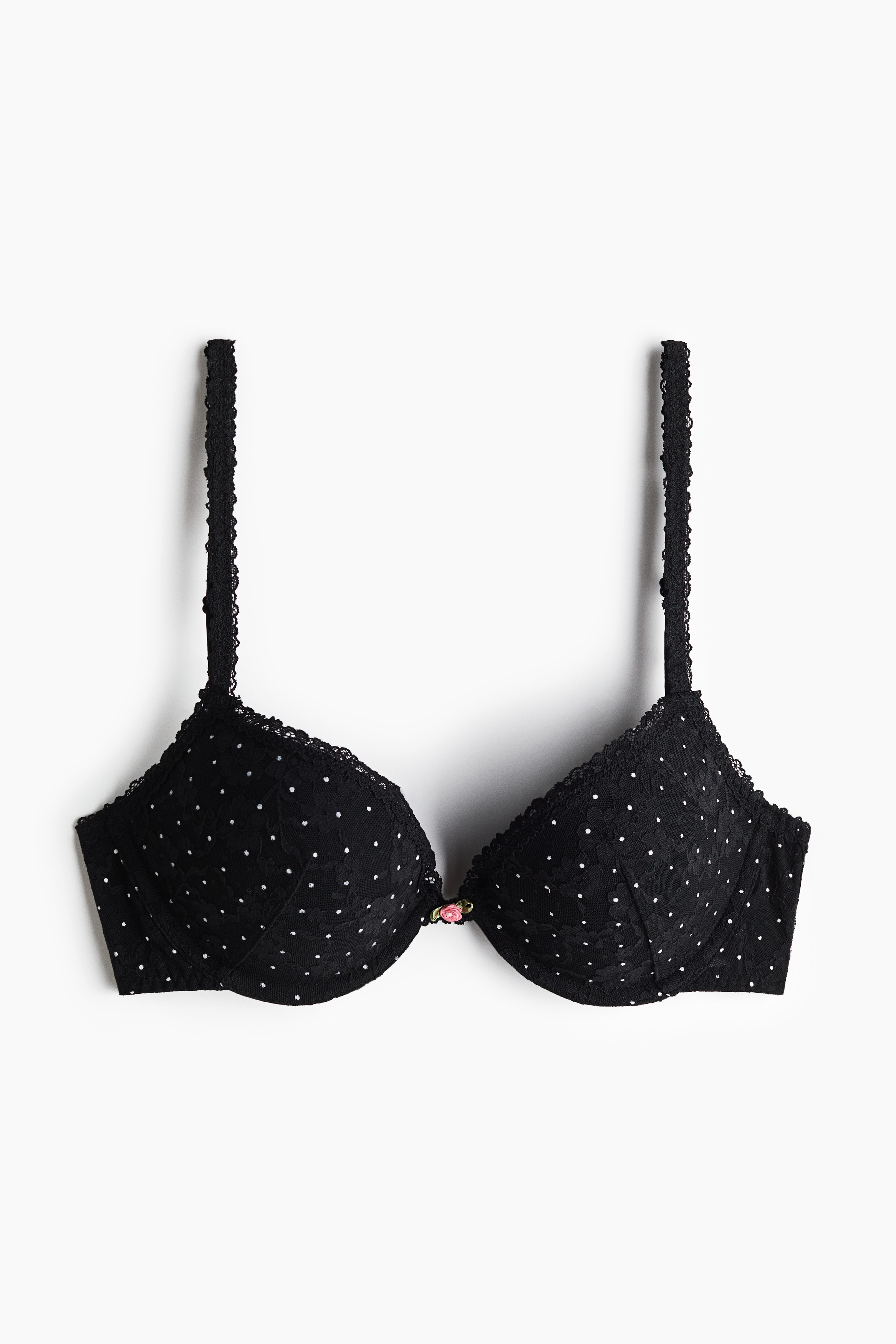 Sujetador push-up de encaje - Negro/Lunares/Rosa empolvado/Floral