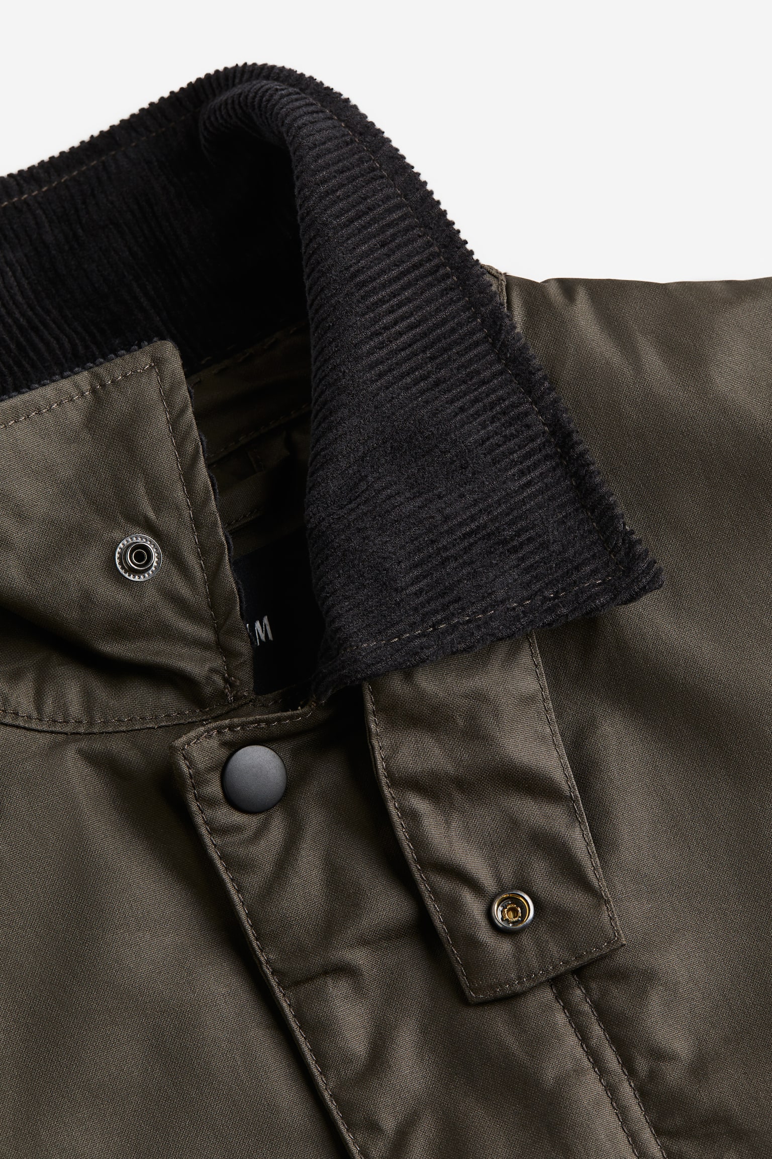 Loose Fit Water-repellent canvas jacket - Dark khaki green - 3