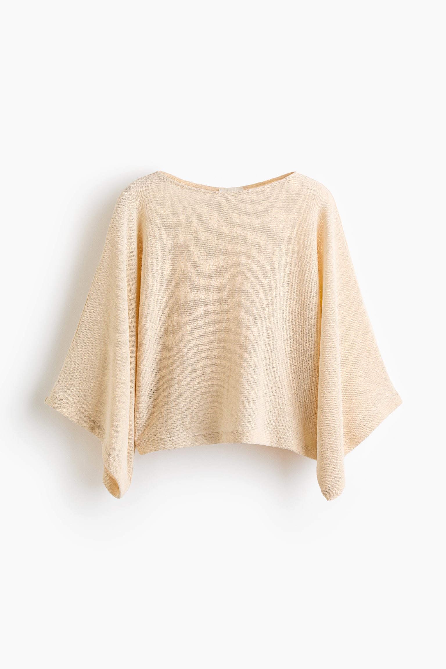 Gestricktes Shirt mit Cape-Ärmeln - Hellbeige/Khakigrün/Schwarz - 1