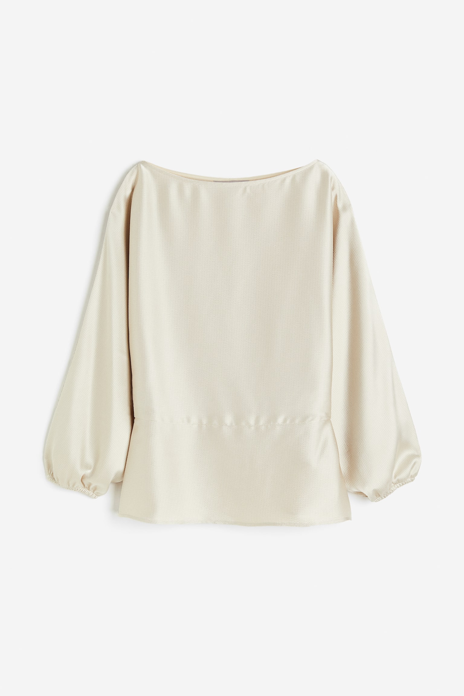 Crêpe Satin Blouse - Light beige - 1