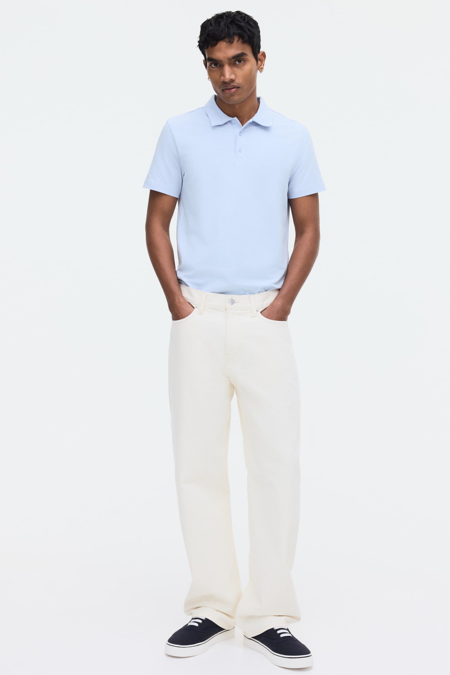 Slim Fit Polo shirt - Light blue/Navy blue/Black/Khaki green - 4