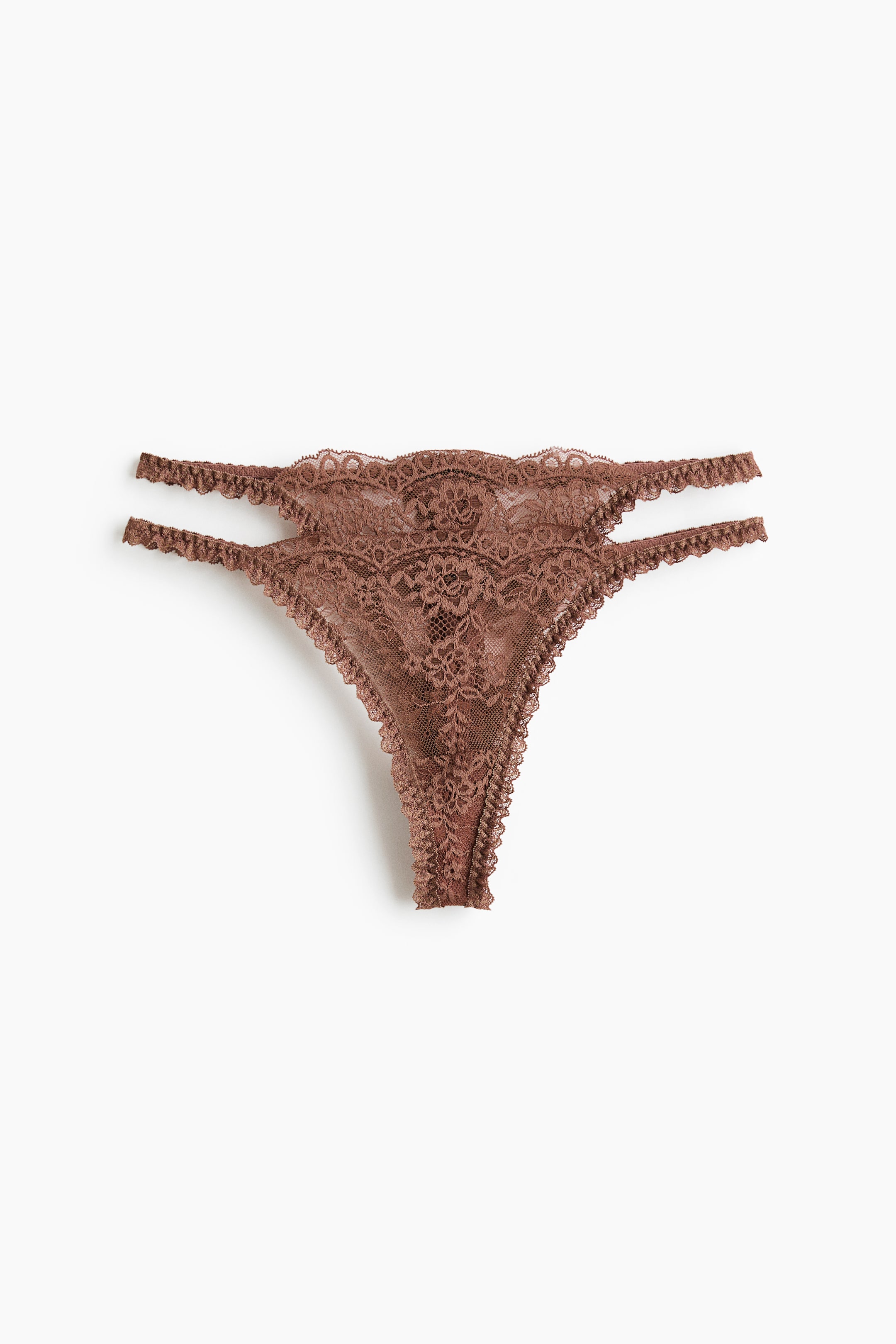 Größeres Bild ansehen: 2er-Pack Tangas aus Spitze - Braun - Ladies | H&M DE 1