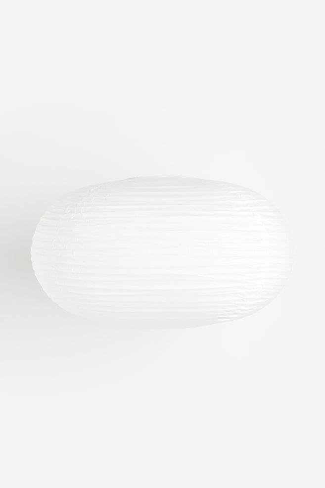 Stor lampeskærm i rispapir - Hvid/Lys ubleget - 1
