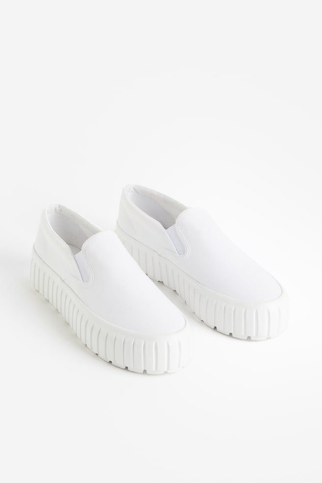 Slip on-sneakers i canvas - Hvid - 3