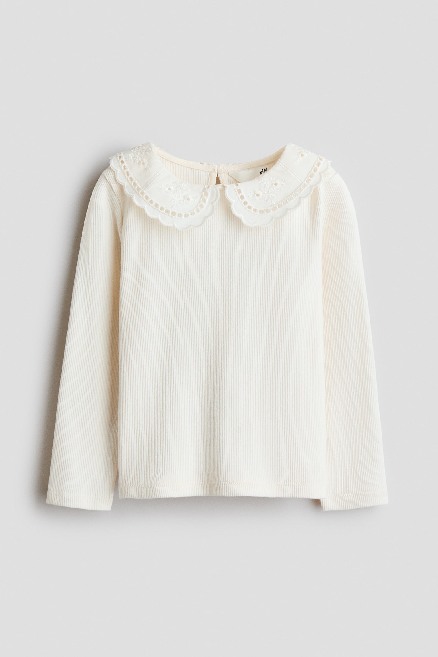 Collared top - White/Heather purple/Beige marl/Light pink