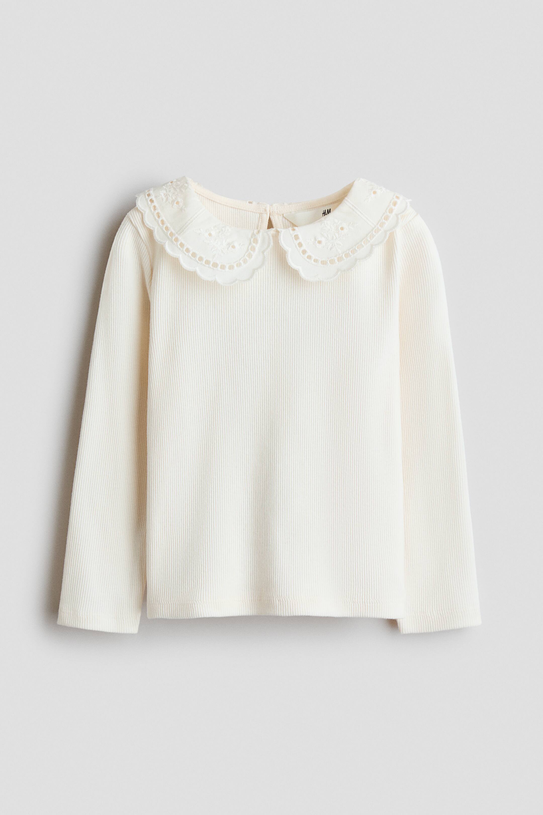 Переглянути збільшене зображення: Топ із коміром - Білий - Kids | H&M UA 1