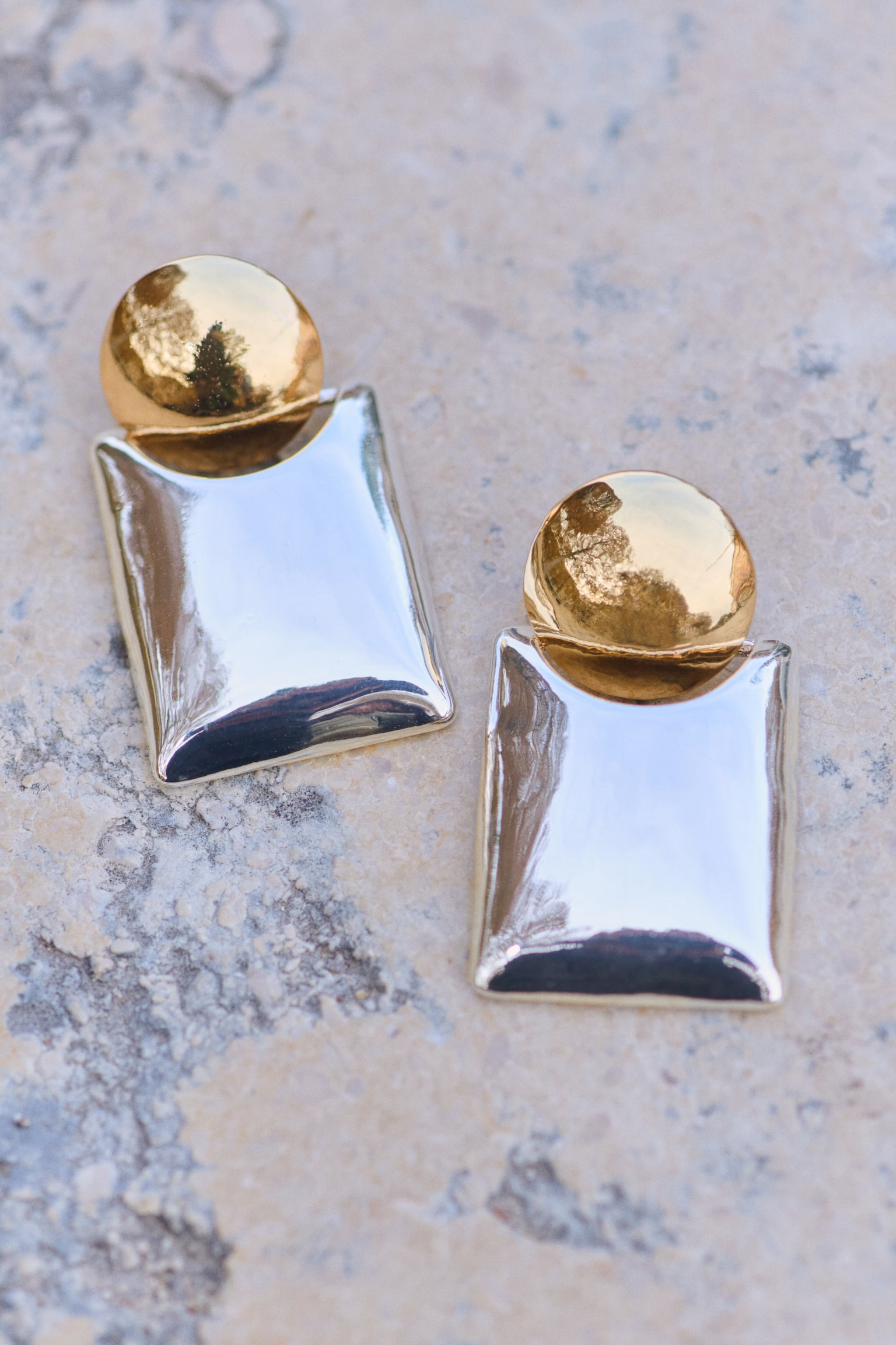 Boucles d'oreilles bicolores - Argenté/doré - 3