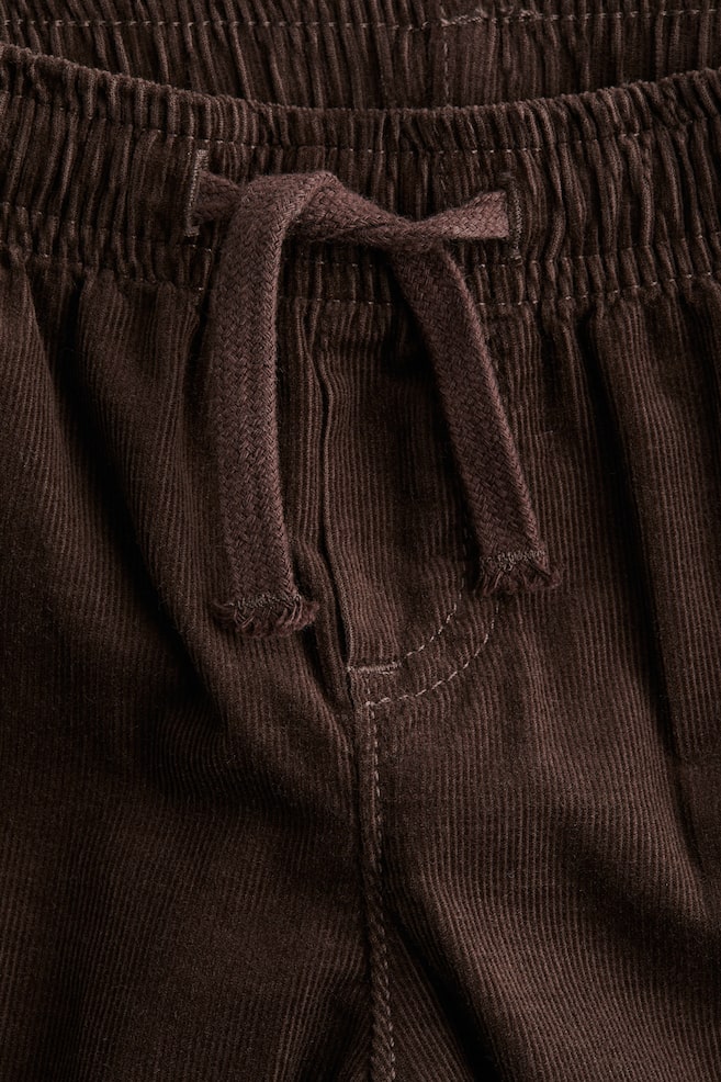 Lined Corduroy Pants-Dark brown - 2