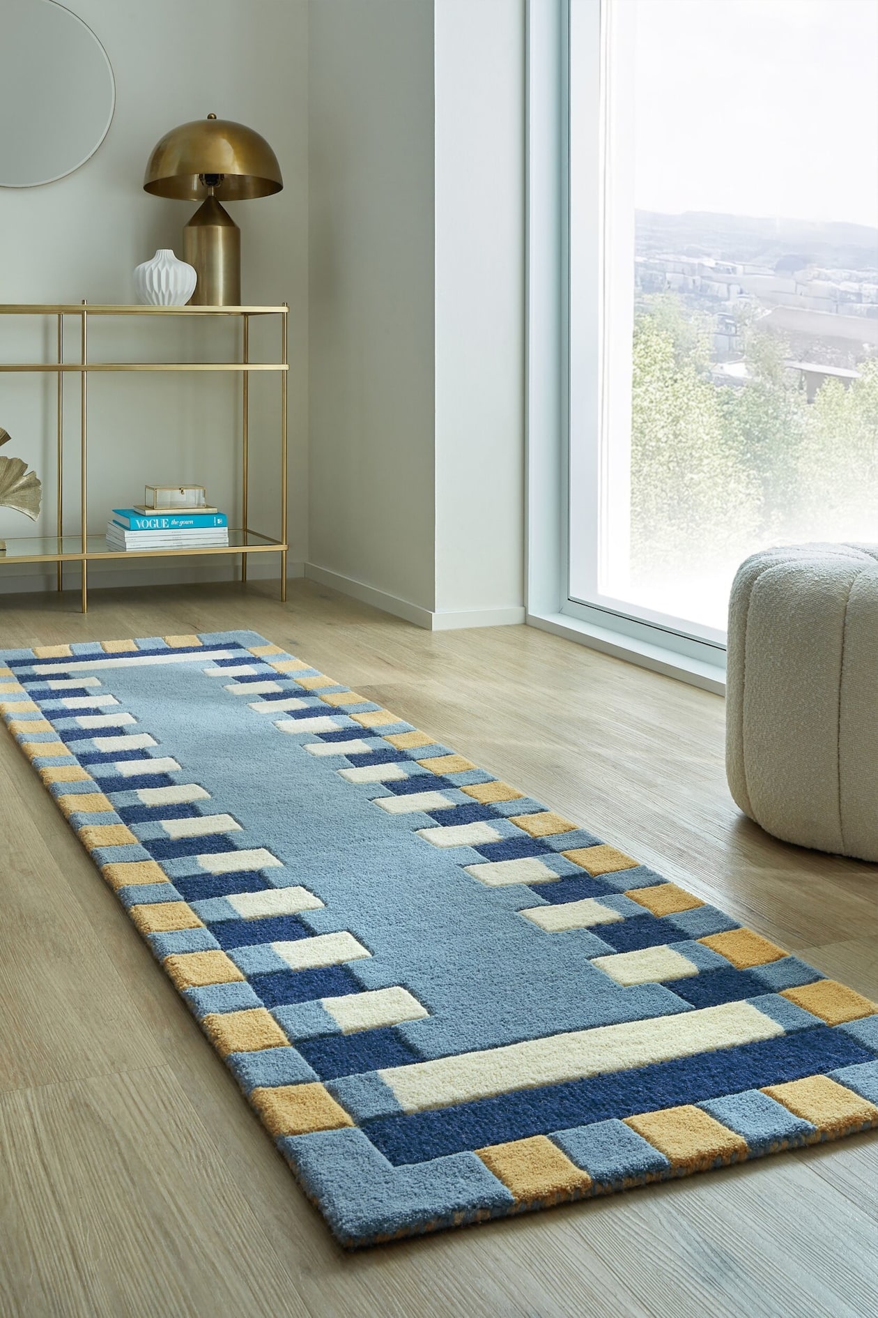 Kai Ull Border Matta För Löpare - Blå/gul - Flair Rugs - Home All | H&M SE