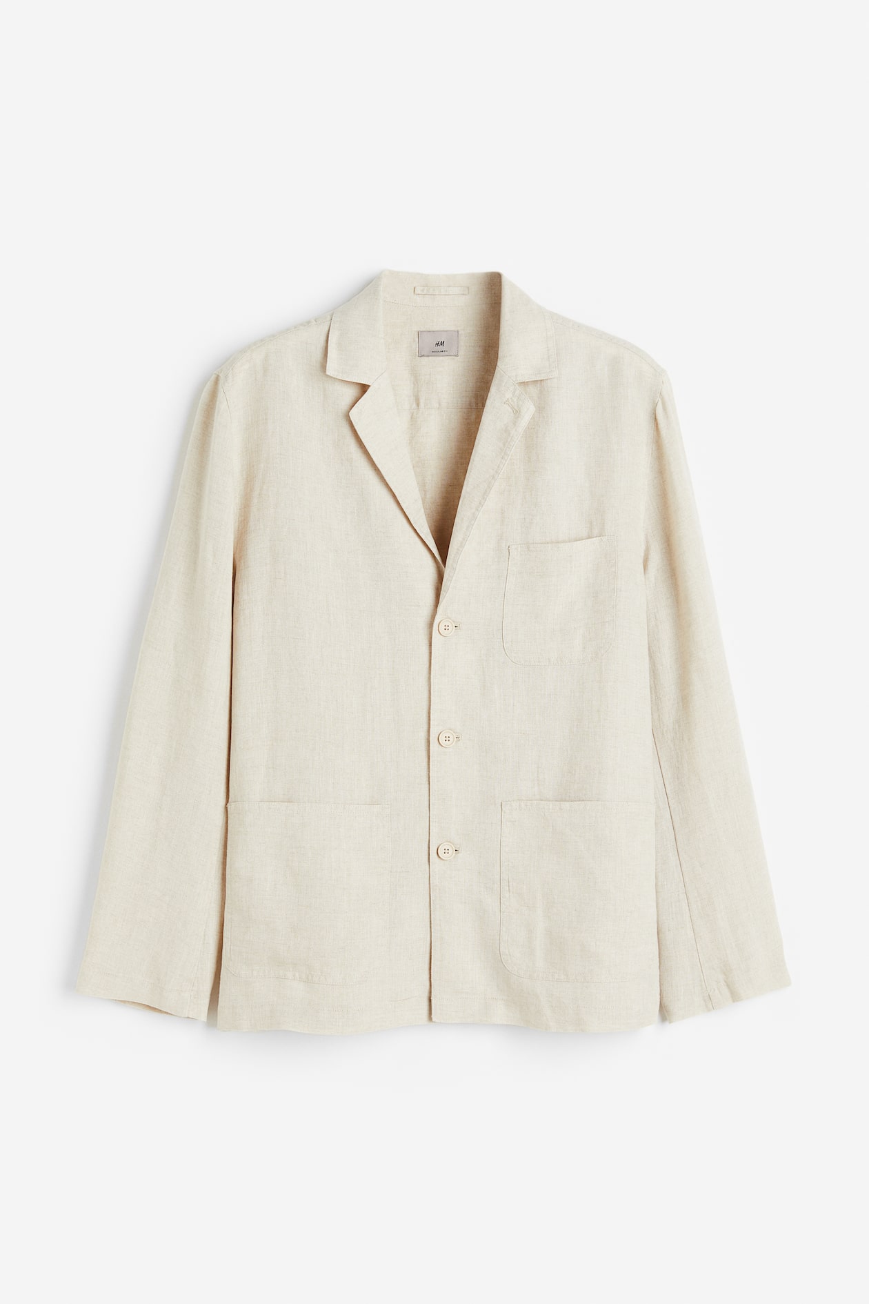 Regular Fit Unconstructed linen jacket - Light beige - Men | H&M GB