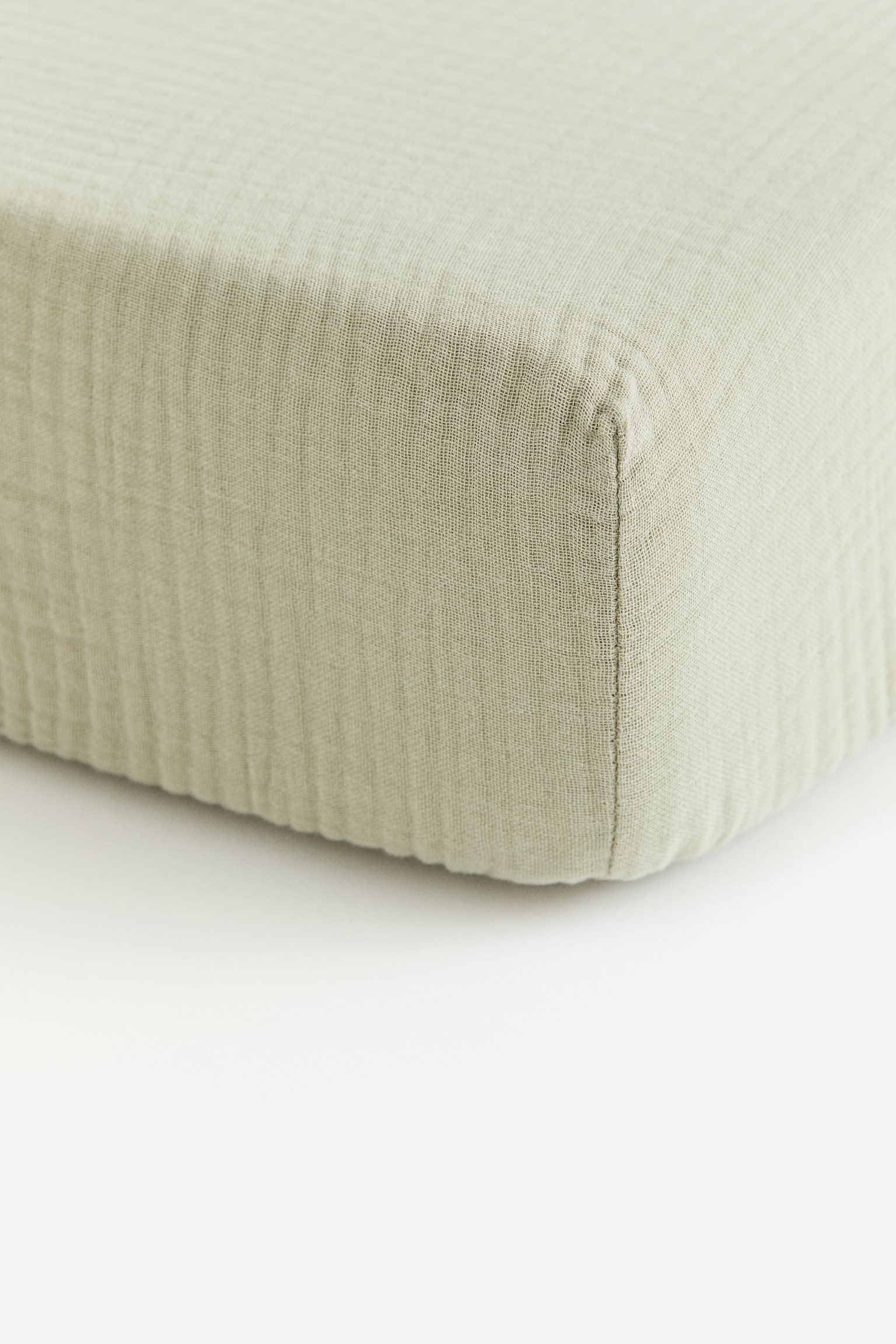 Muslin cot fitted sheet - Light green/Light beige/Light mole/White - 1