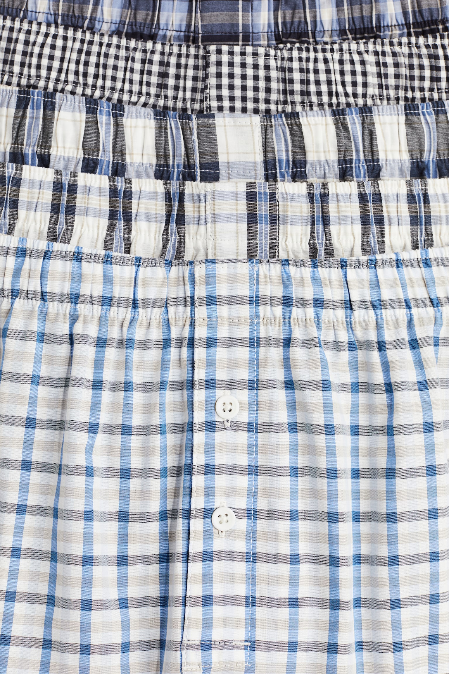 5-pack woven cotton boxer shorts - Blue/Checked/Red/Grey/White/Dark blue/Checked/White/Striped/White/Striped/Grey/Striped/Light blue/Dark blue/Red/Checked/Light blue/Striped/Light blue/Dark blue/Light grey/Checked/Navy blue/Checked/Dark grey/Light green/Dark green/Dark grey/Checked - 8