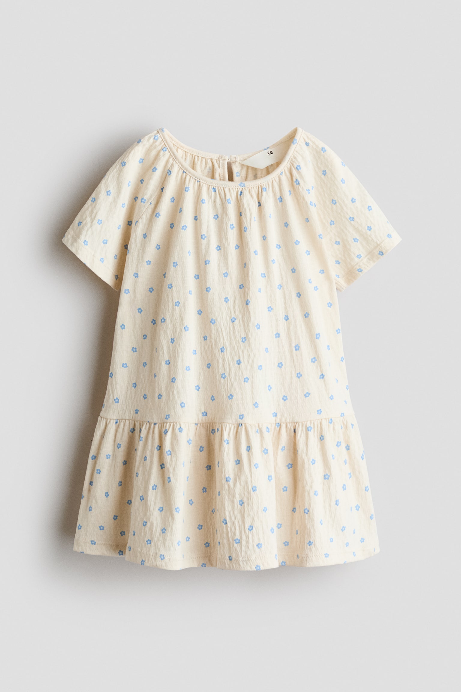 Robe en coton à motif - Crème/fleuri/Rose poudré/fleuri