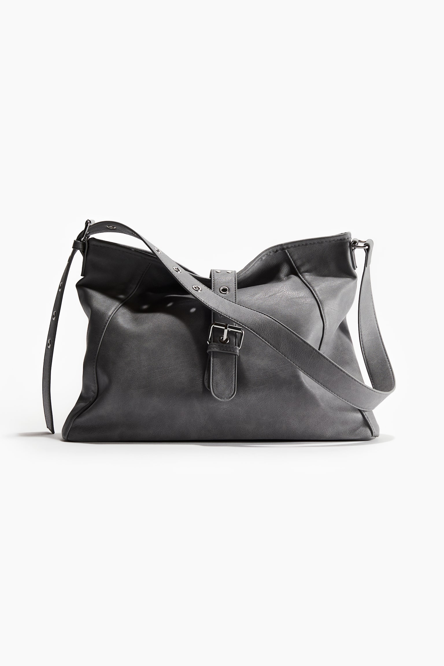 Coated crossbody bag - Grey/Black - 1