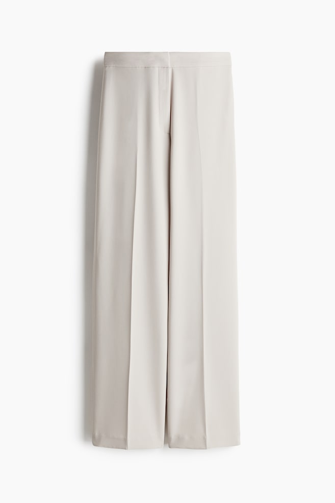 Weite Hose - Helles Graubraun/Weiß/Beige - 1