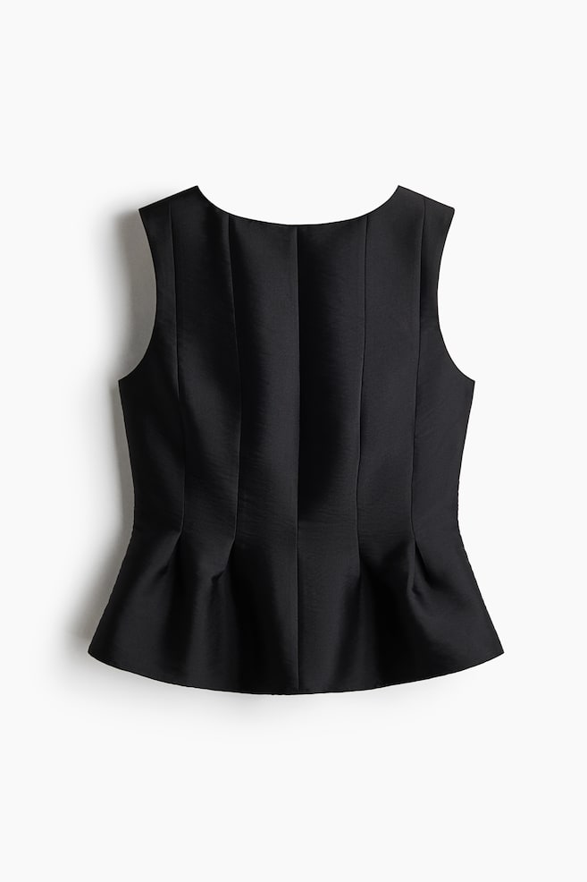 Top péplum avec dos décolleté - Noir - 1