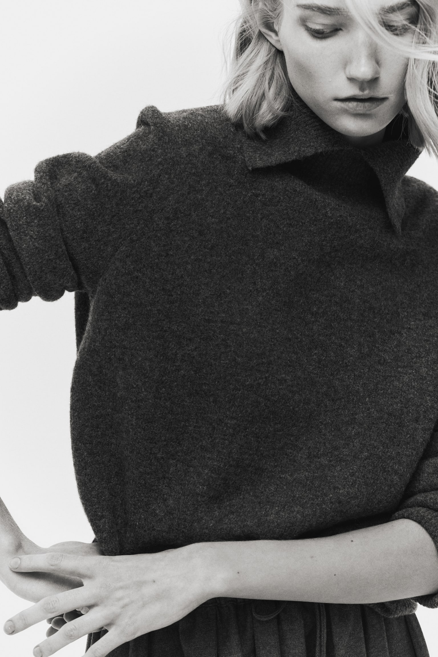 Balıkçı Yaka Kazak - Koyu gri/Bordo - 5