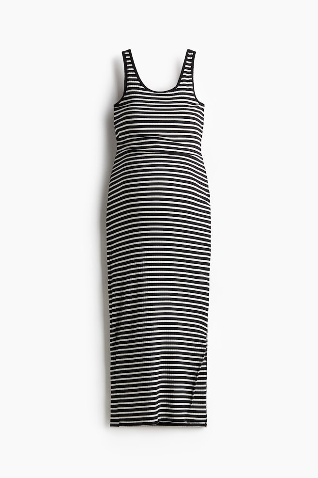 MAMA Fine-Knit Dress - Black/striped - 1