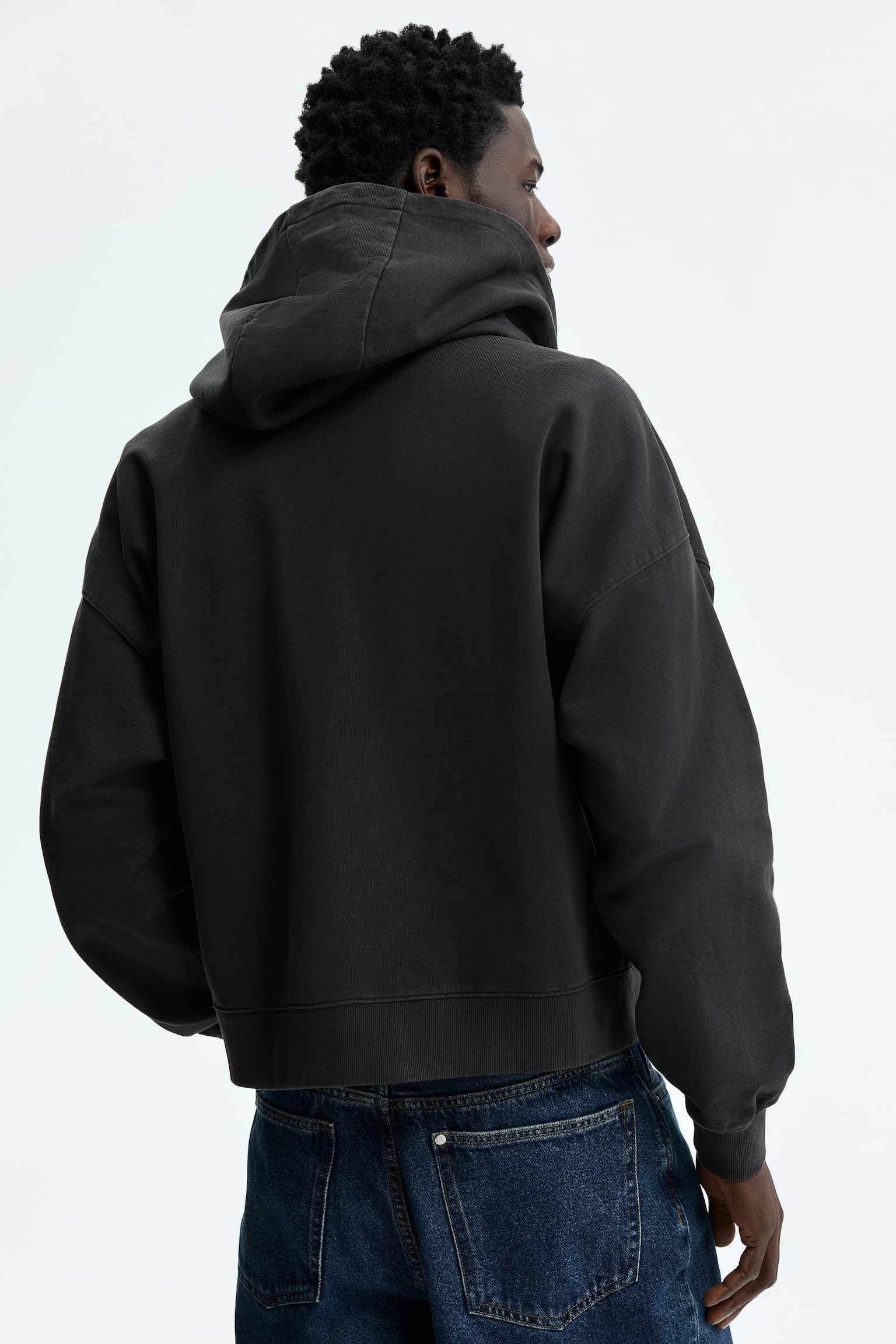 Мужская куртка H&M Oversized Hooded, цвет: Чёрный — фото 4
