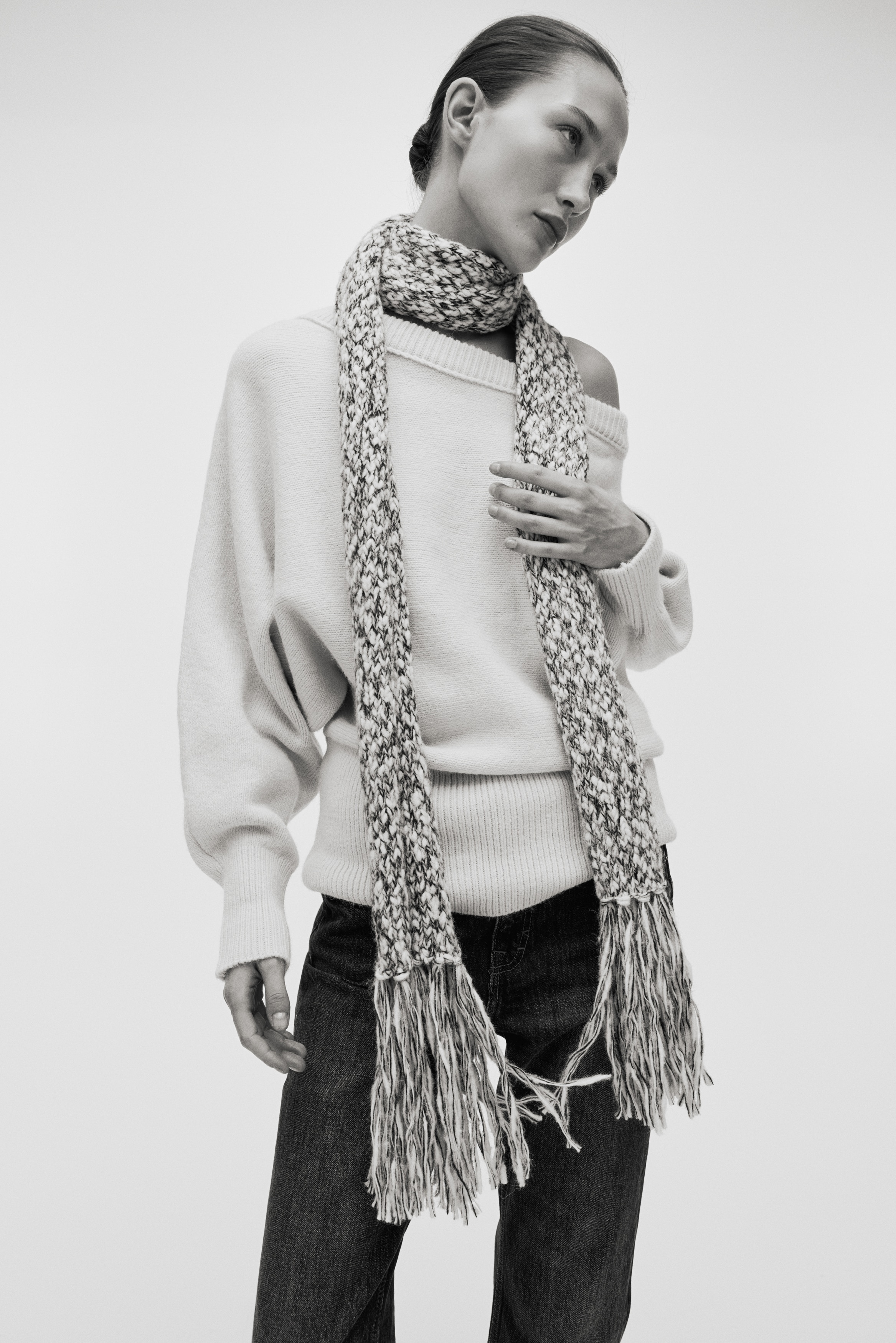 Pullover monospalla - Giallo chiaro/Marrone scuro