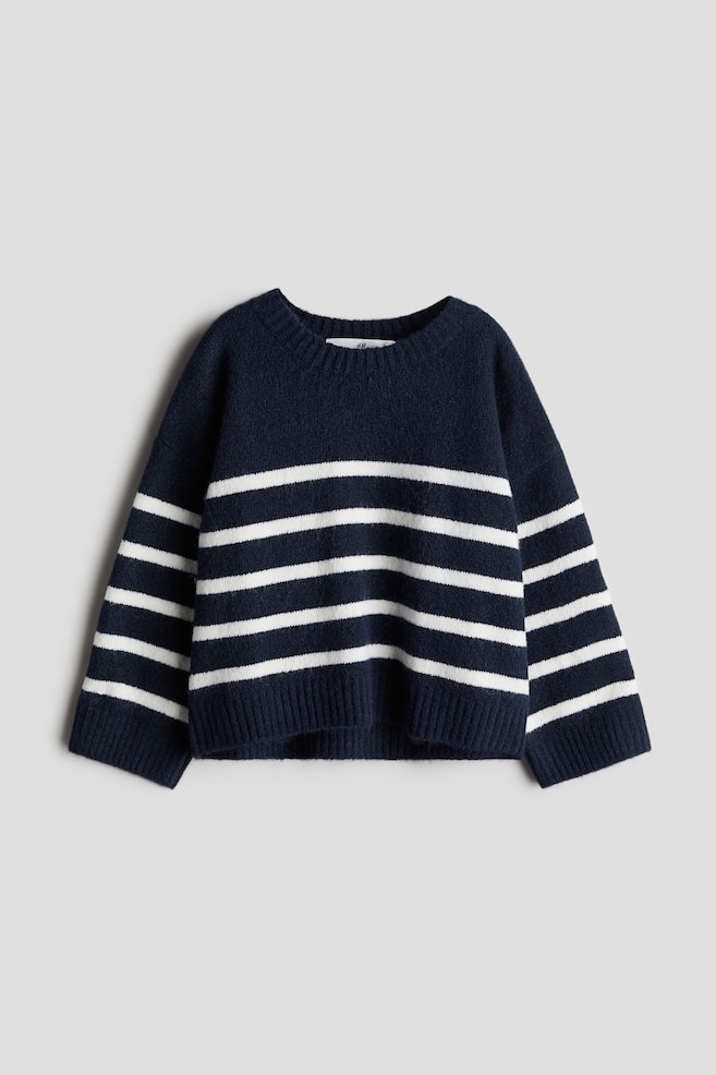 Sweter - Ciemnoniebieski/Paski - 1