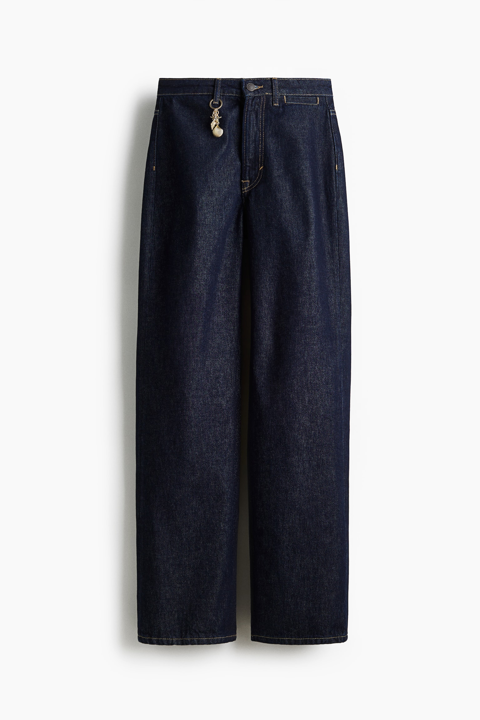 Женские джинсы H&M Straight High, цвет: Тёмный джинсовый синий — фото 1
