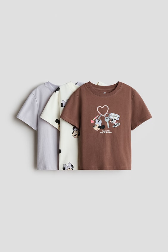 Детские футболки H&M 3-Pack Printed Cotton T-Shirts