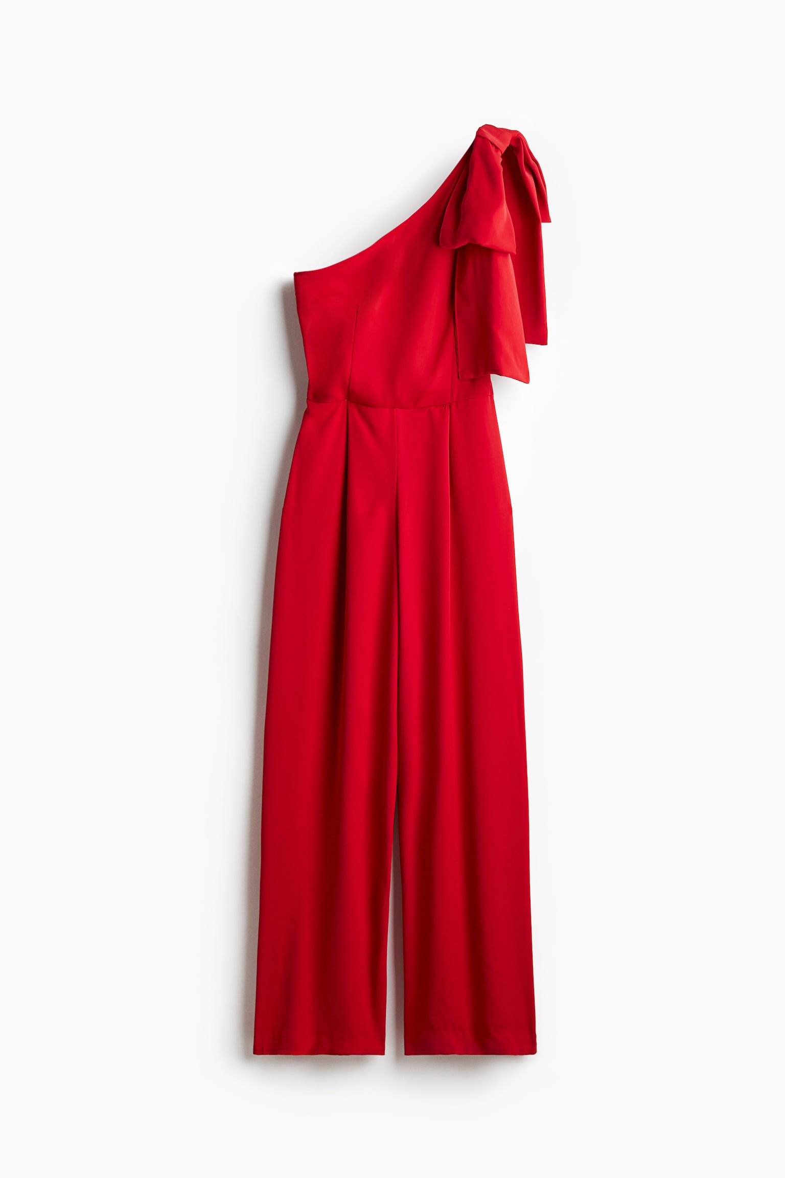 One-shoulder jumpsuit - Red/Black - 2