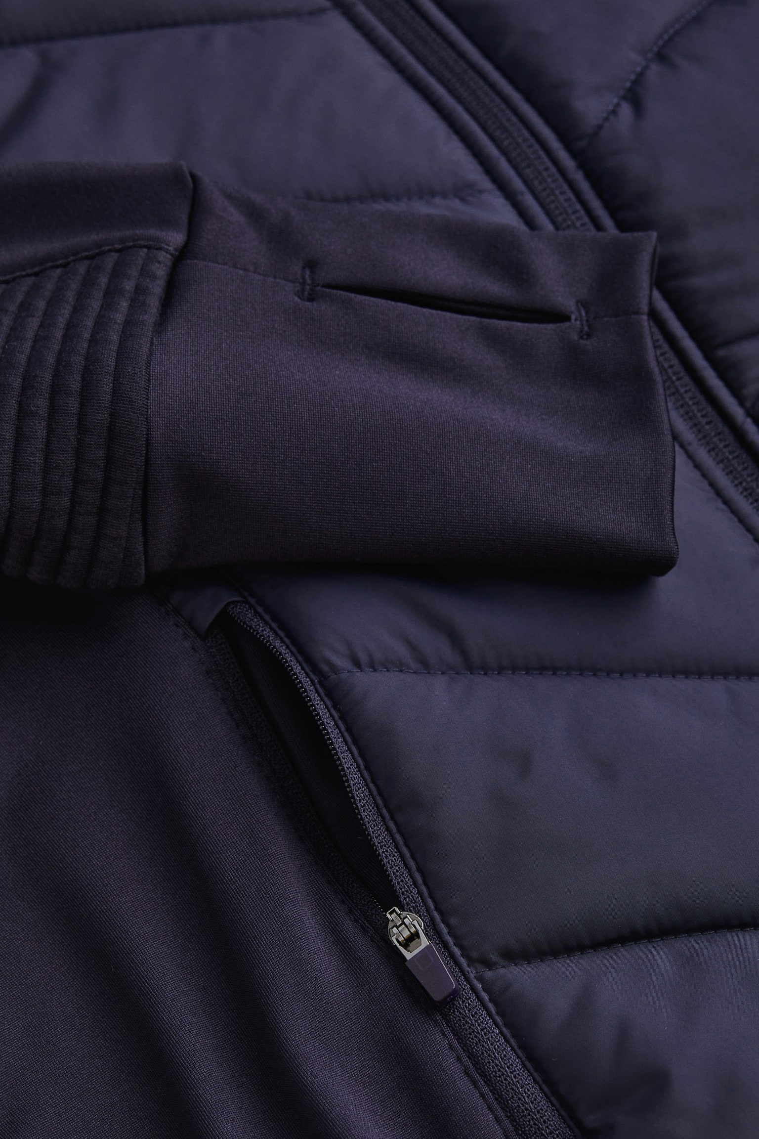 Padded Hooded Outdoor Jacket - Navy blue/Black - 3